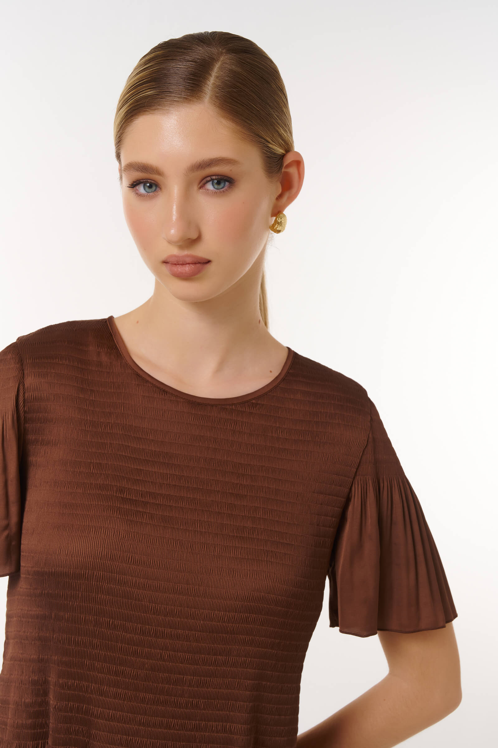 Блузка приталенного кроя с воланами Бренд Caterina Leman