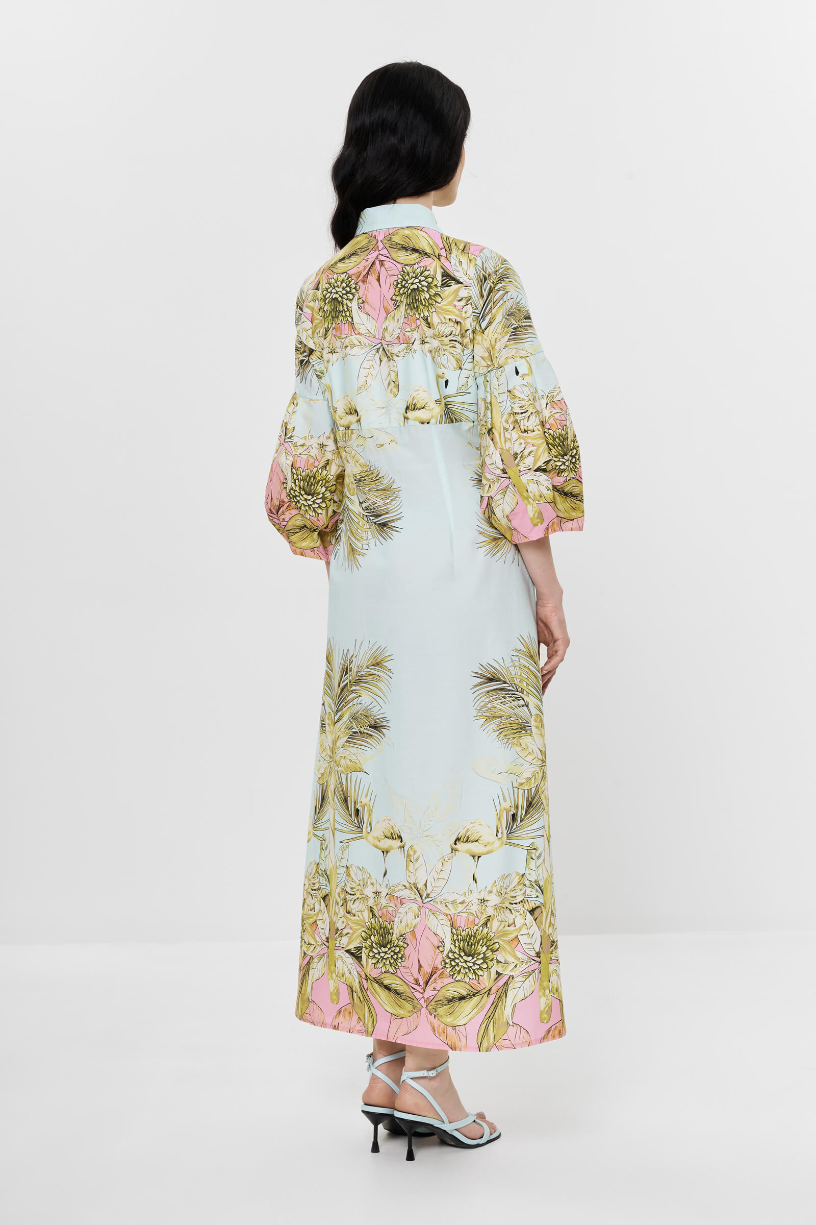 Хлопковое платье-рубашка с завышенной талией Бренд Milva Mi