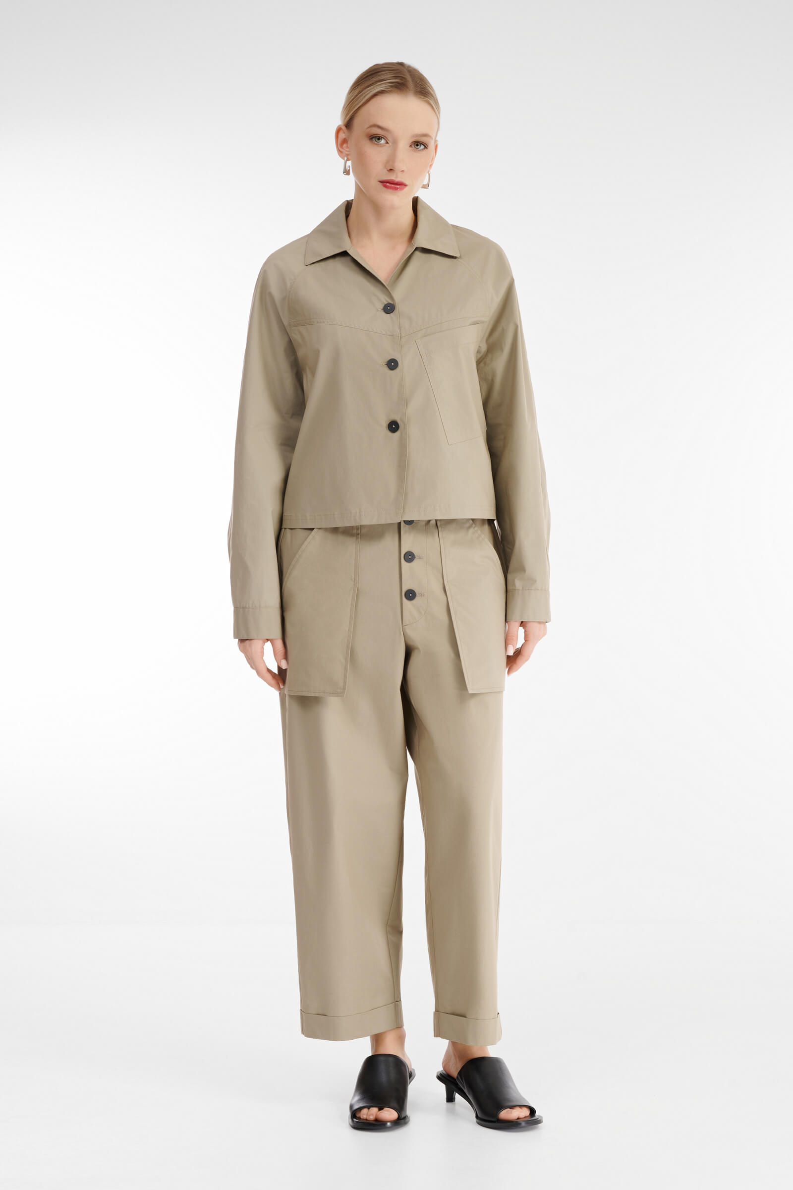 Хлопковый жакет с отложным воротником Бренд Sarah Pacini