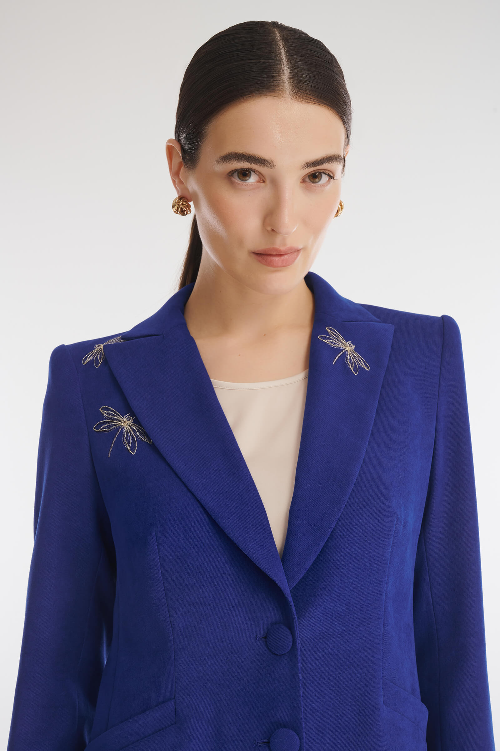 Однобортный пиджак с вышивкой Бренд Caterina Leman