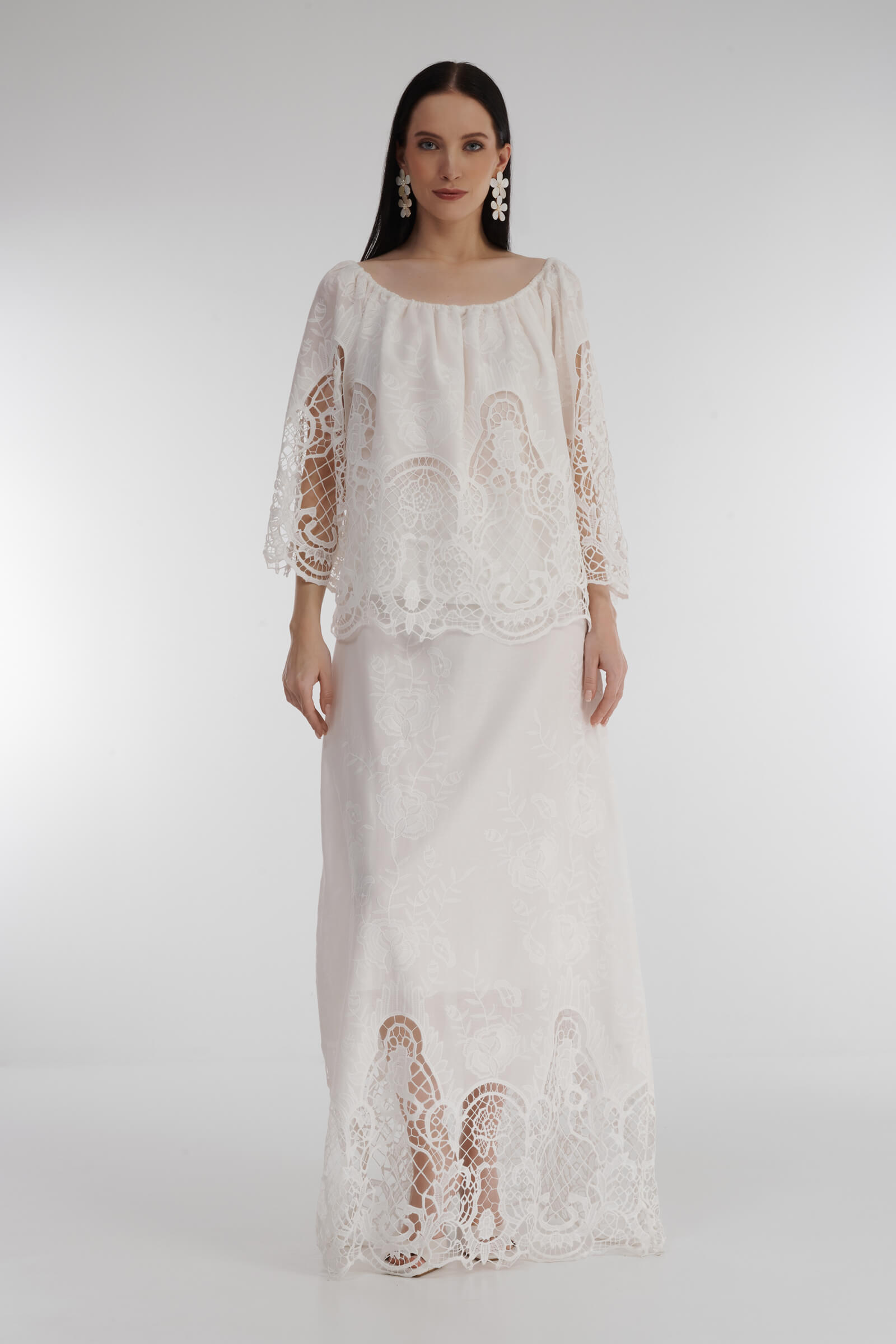 Блузка из хлопкового кружева Бренд Milva Mi