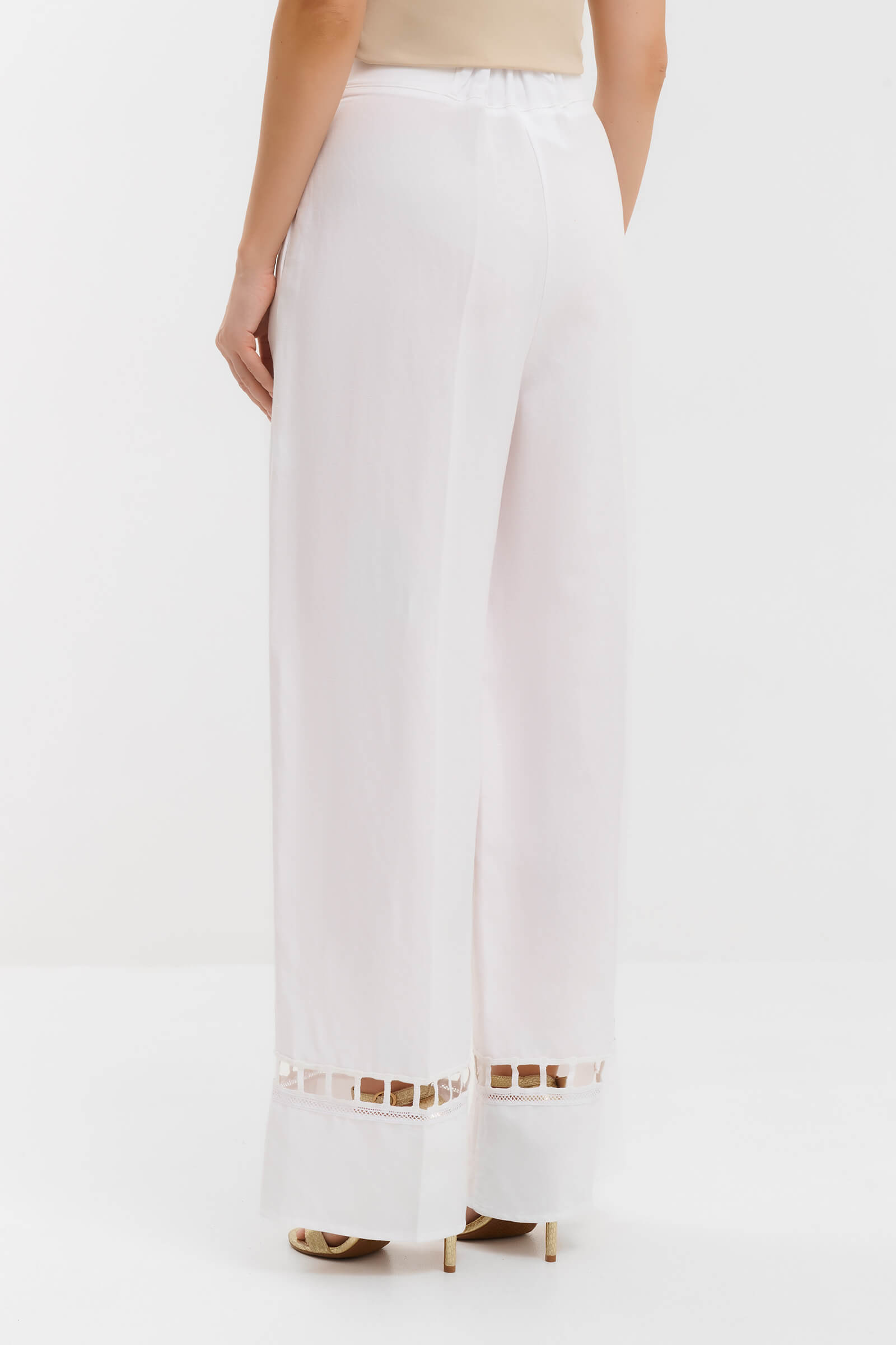 Брюки с перфорацией из льна Бренд Milva Mi