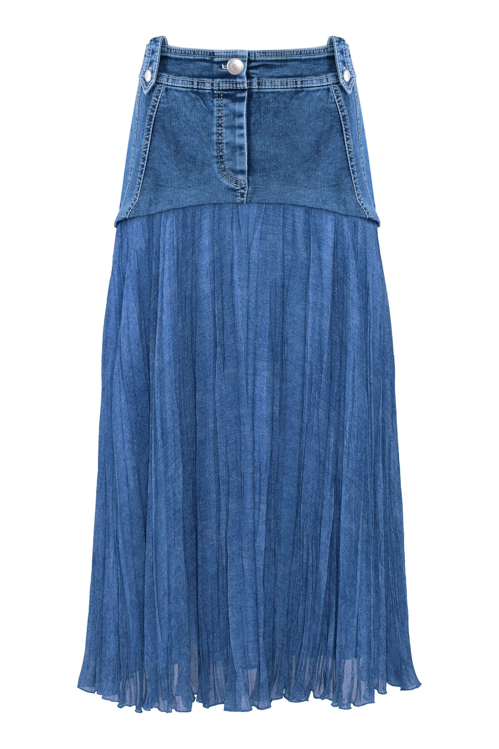 Юбка плиссе с кокеткой из денима Бренд Caterina Leman