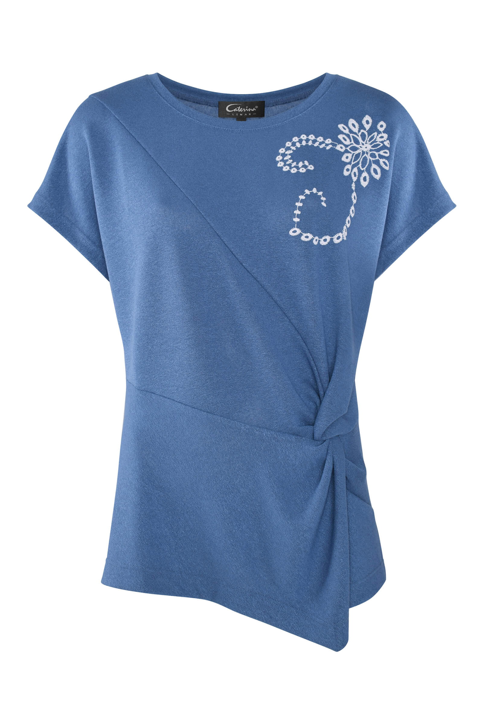 Футболка ассиметричного кроя с  вышивкой Бренд Caterina Leman