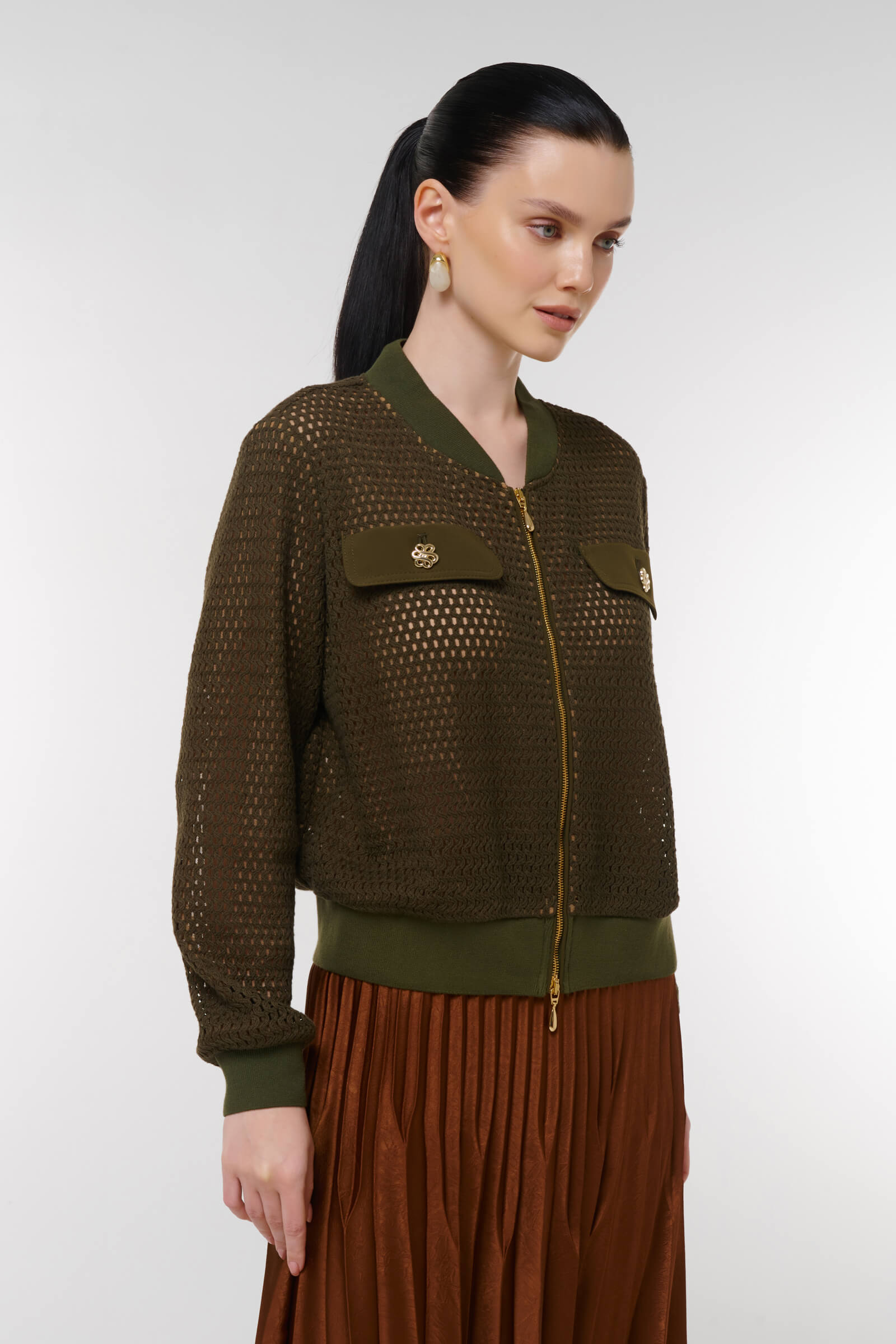 Жакет  на молнии с перфорацией Бренд Caterina Leman