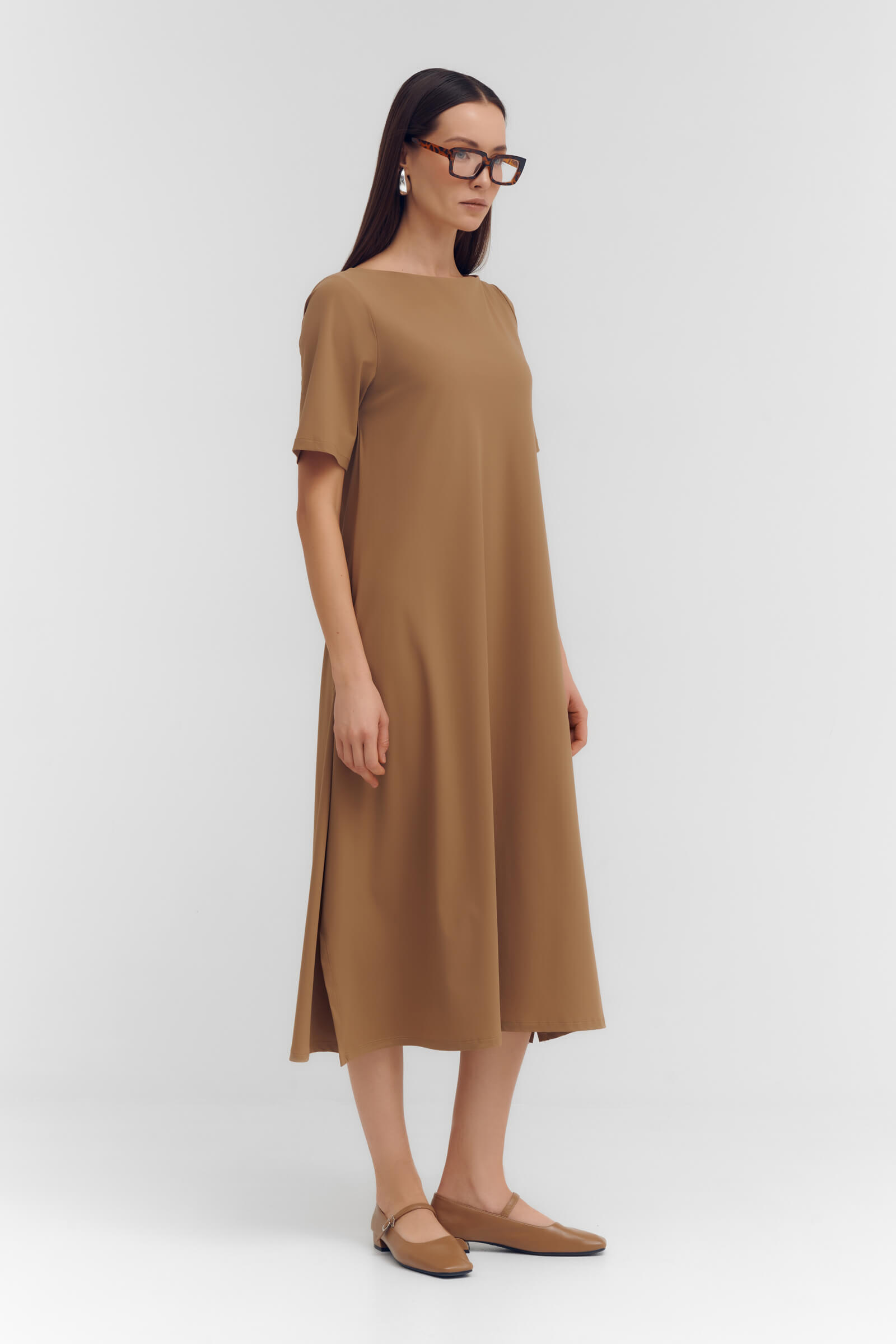 Платье миди с коротким рукавом Бренд Sarah Pacini