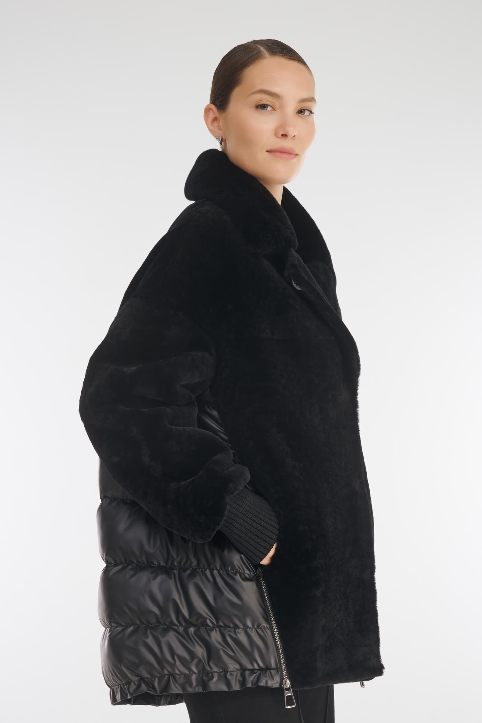 Комбинированная дубленка Бренд Caterina Leman