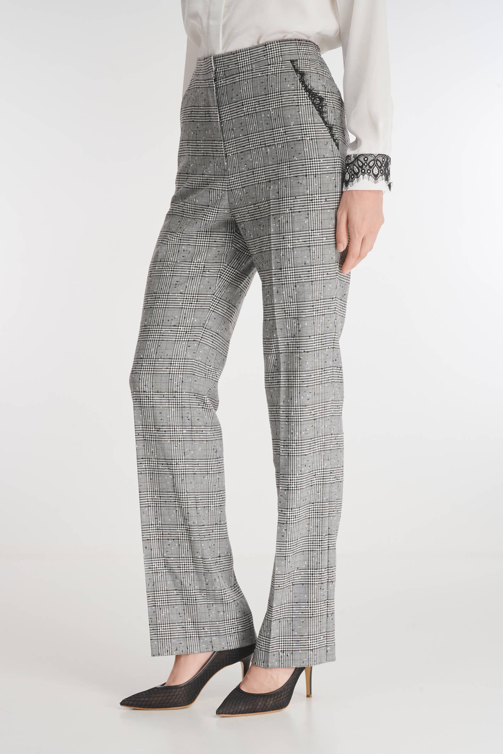 Брюки с принтом и кружевом Бренд Caterina Leman