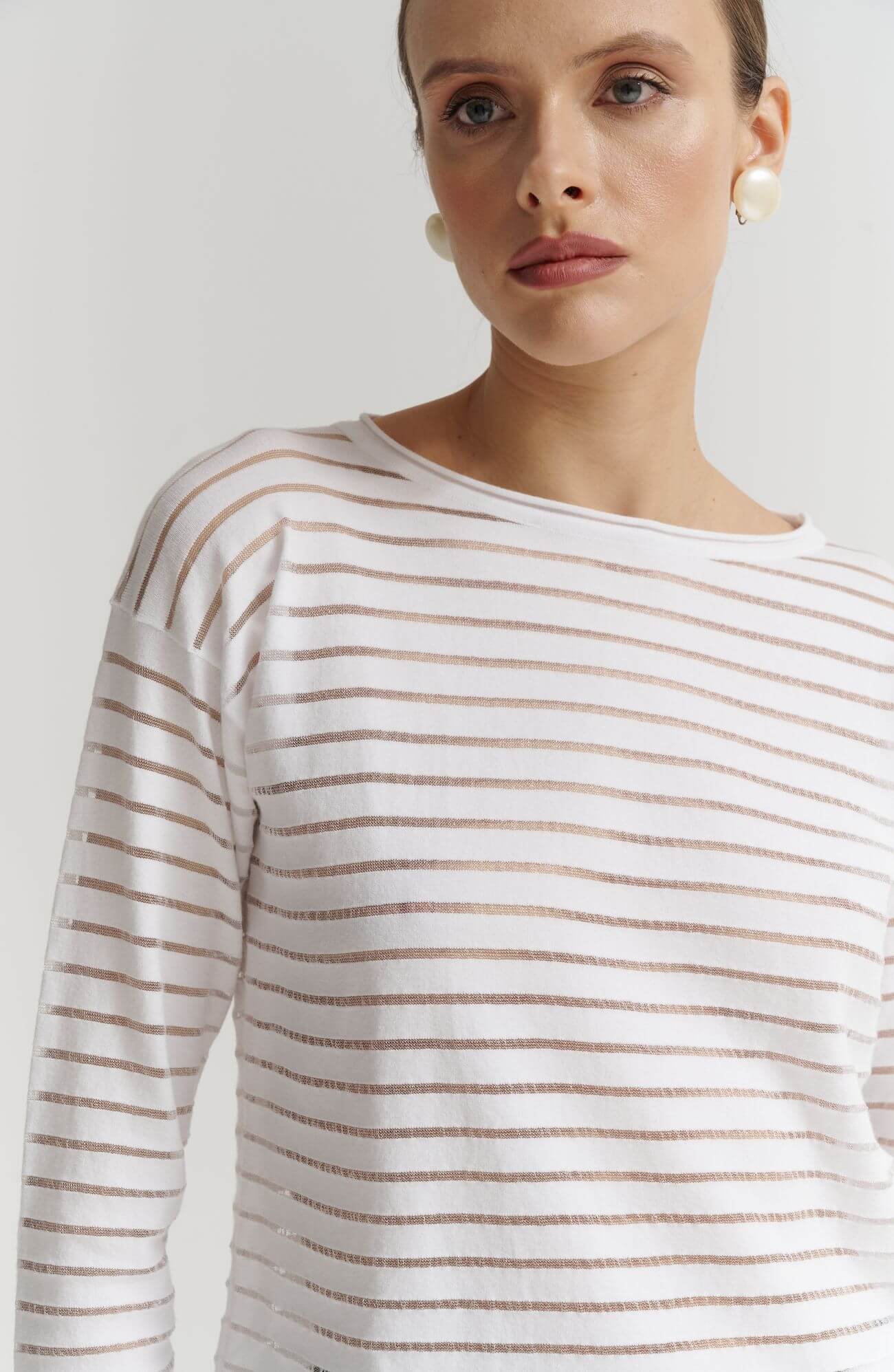 Лонгслив с вырезом-лодочкой Бренд Sarah Pacini