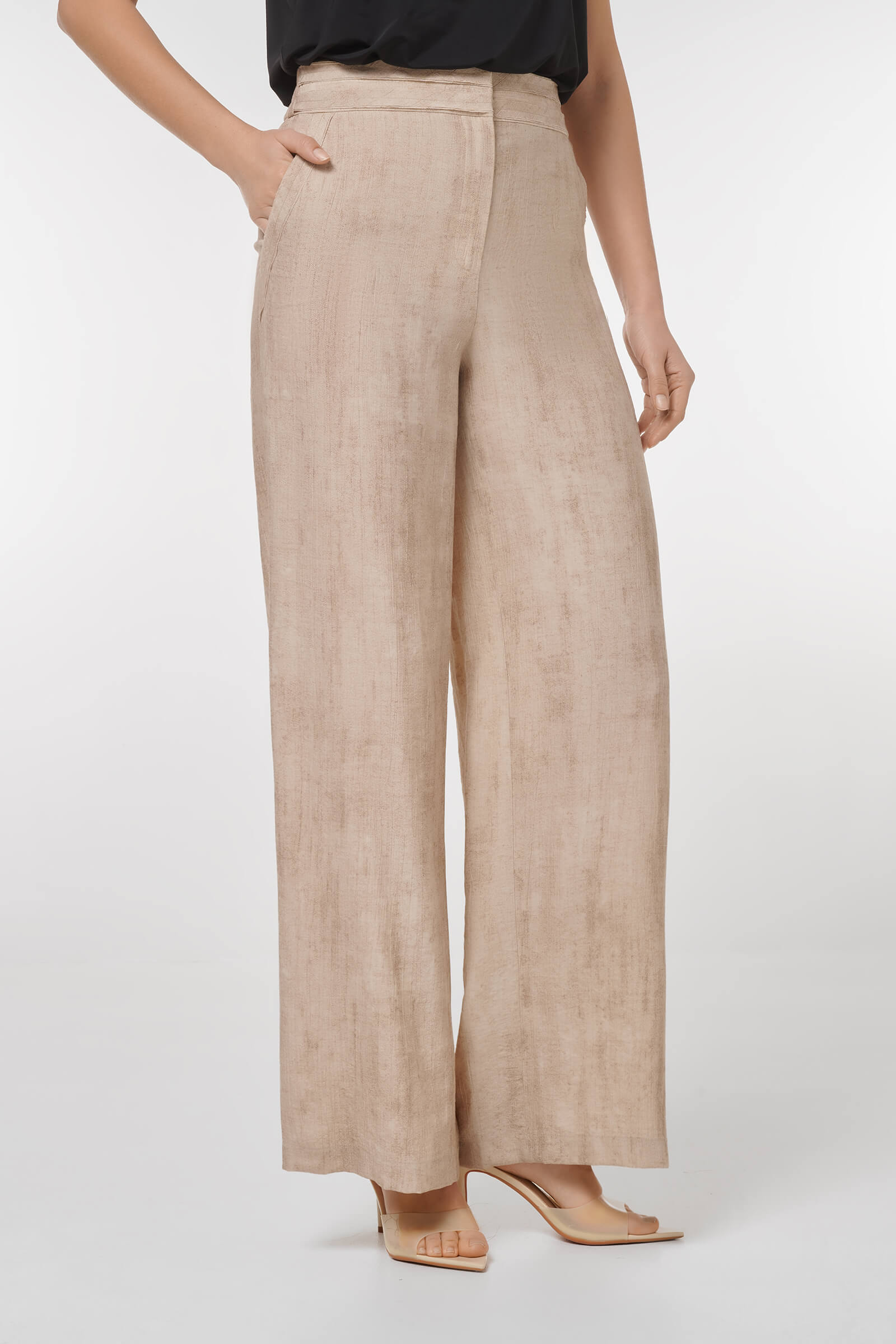 Широкие брюки с эффектом потертости Бренд Caterina Leman