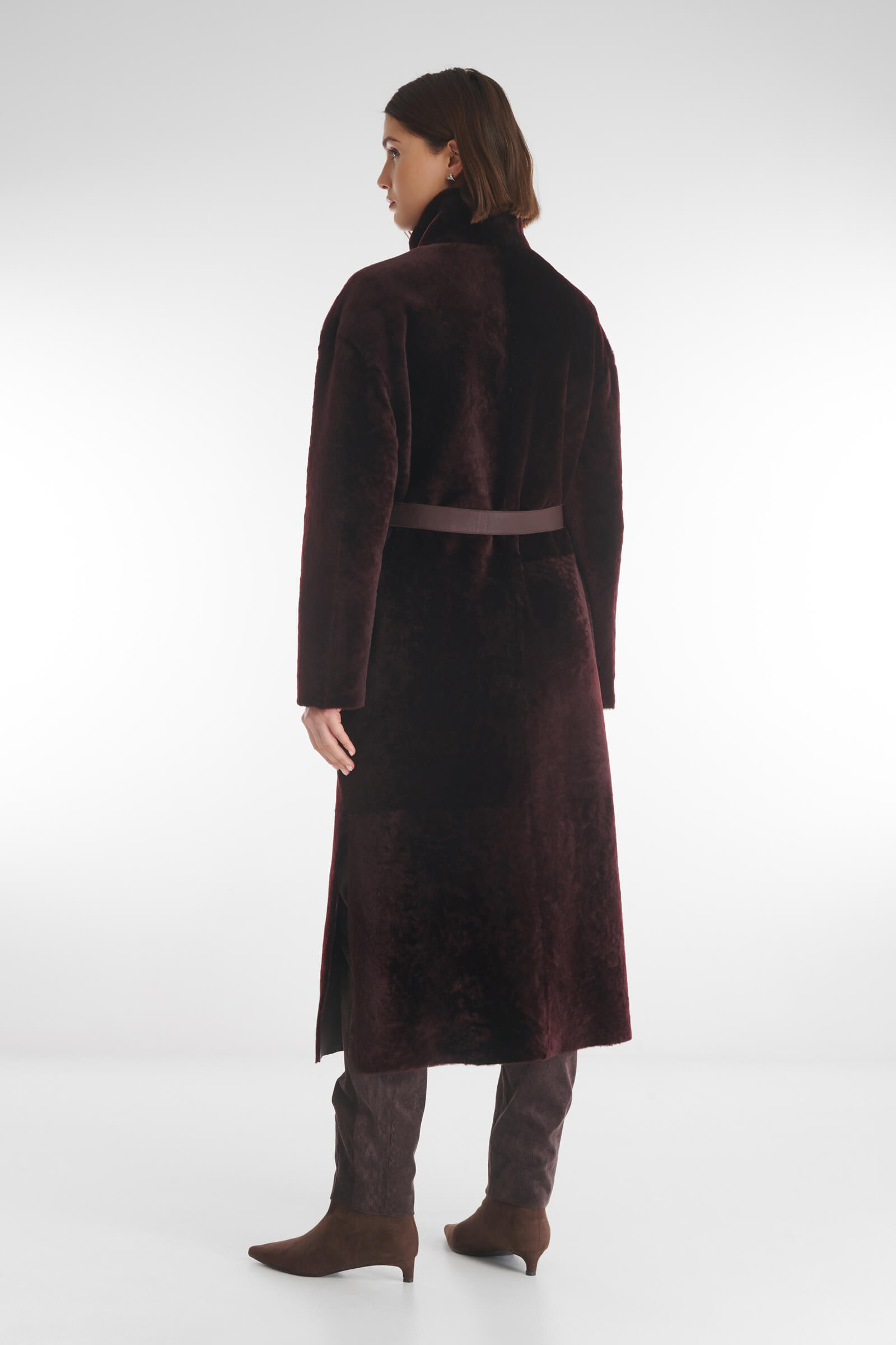 Двусторонняя дубленка с воротником-воронкой Бренд Caterina Leman