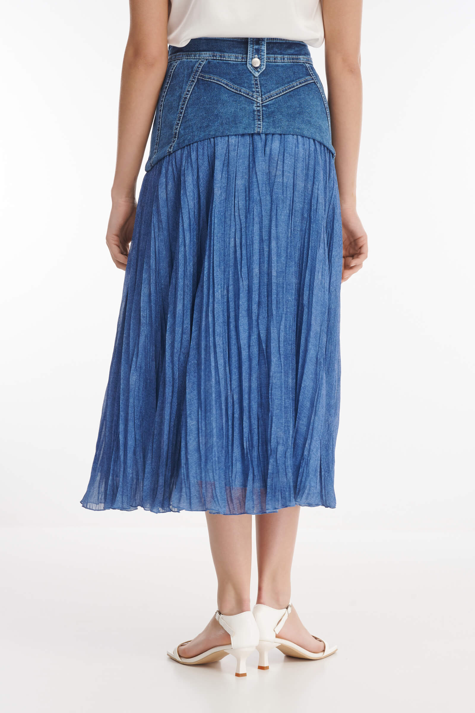 Юбка плиссе с кокеткой из денима Бренд Caterina Leman