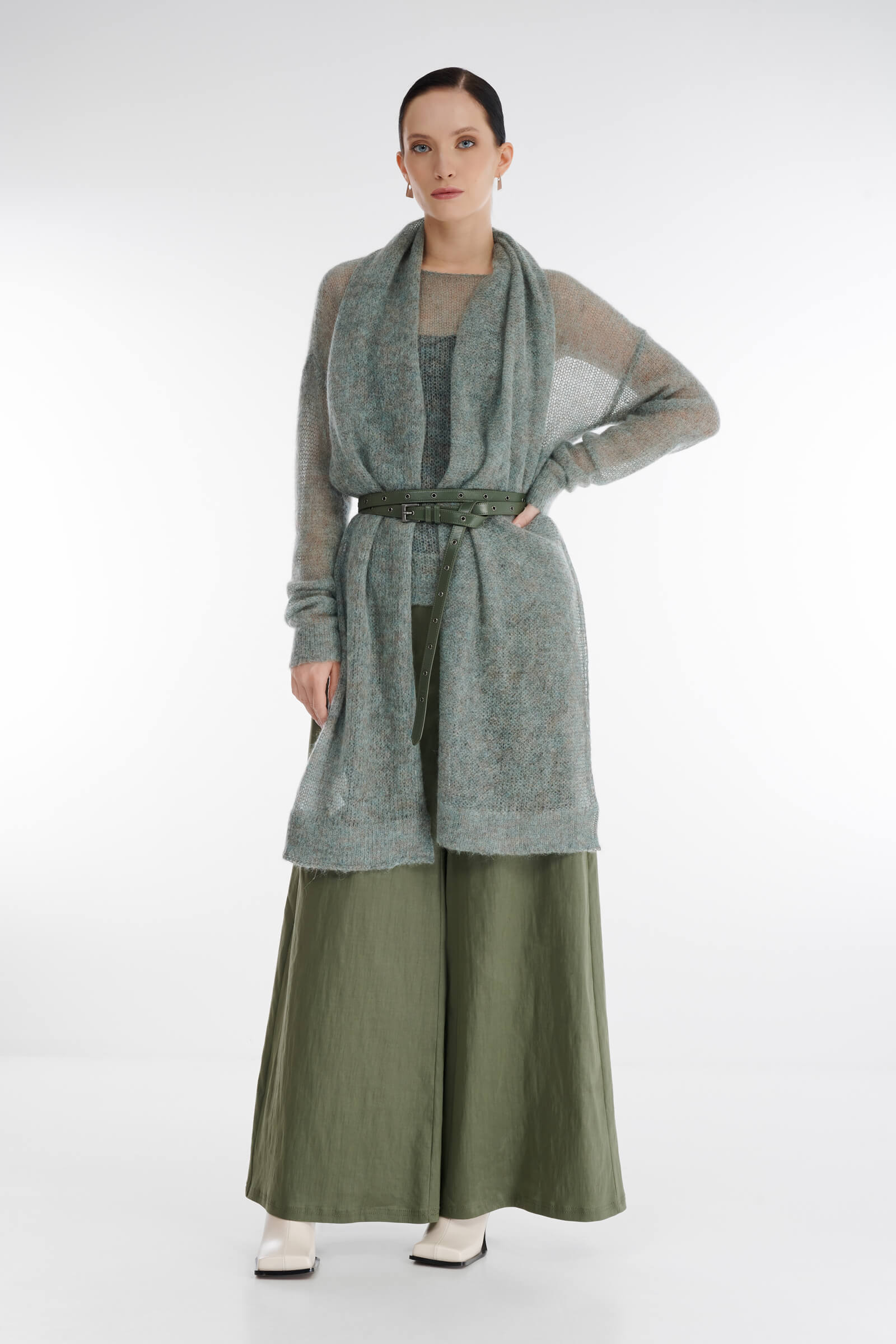 Кожаный ремень с люверсами Бренд Sarah Pacini