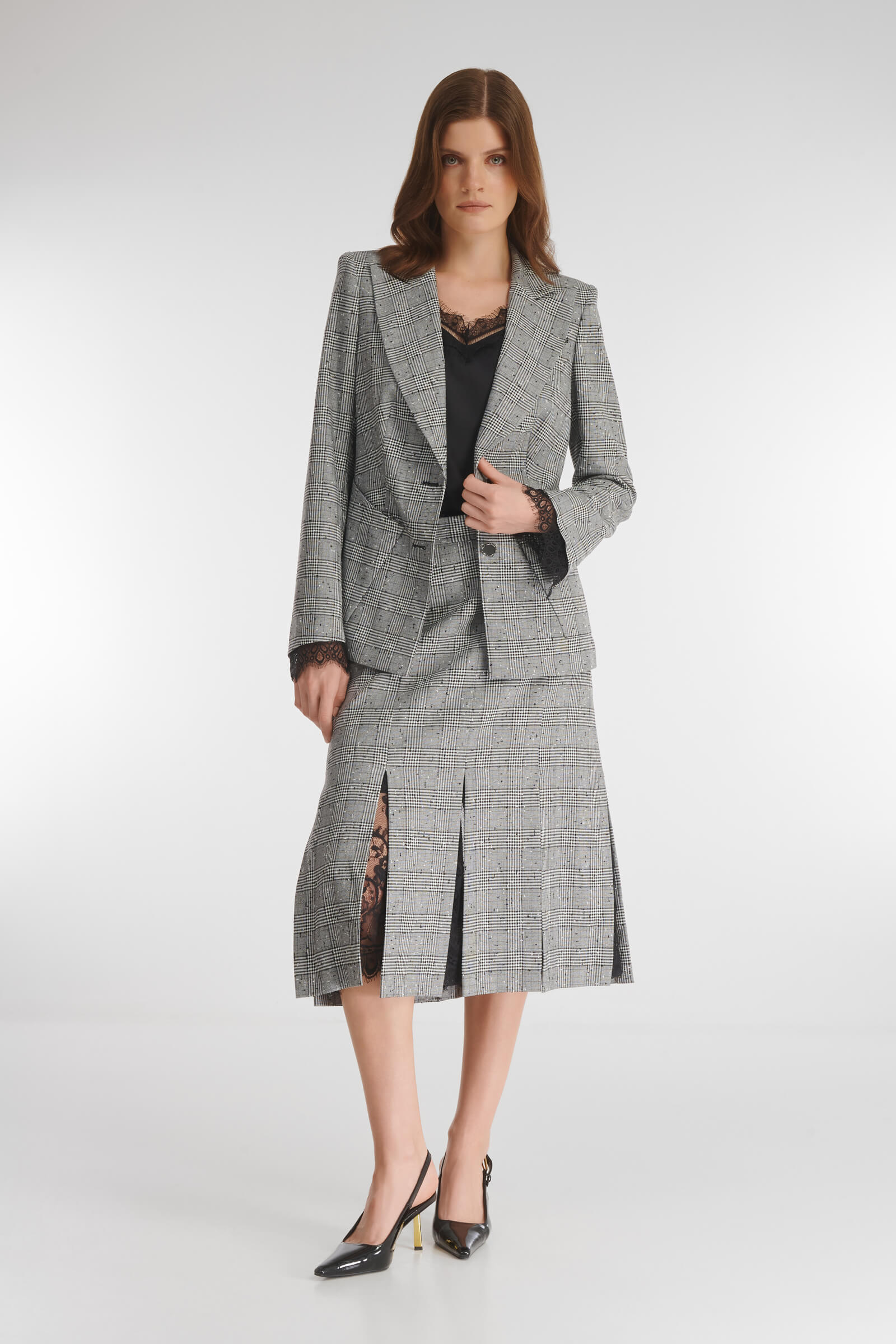 Юбка с принтом и кружевом Бренд Caterina Leman