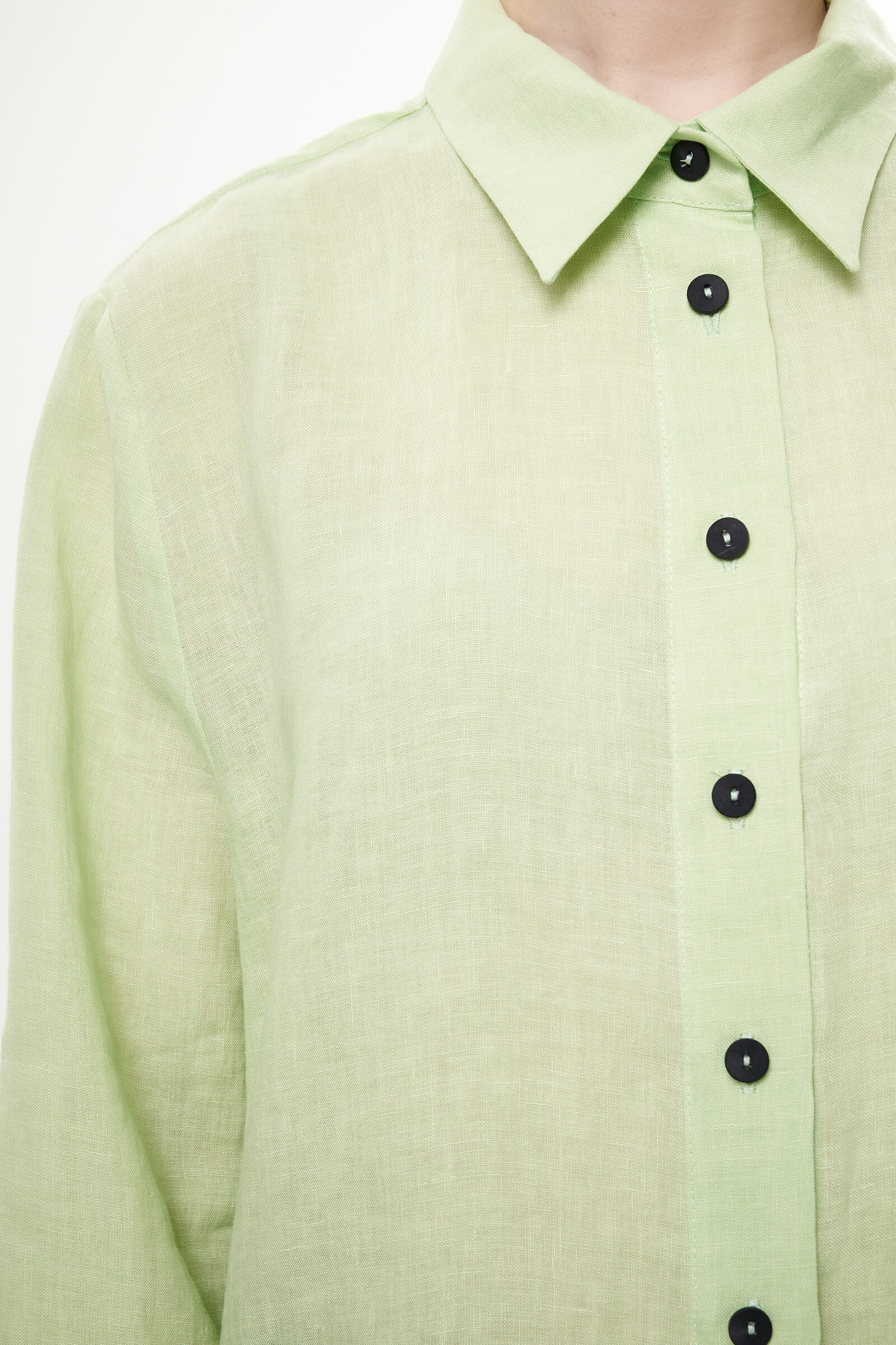 Льняная рубашка на пуговицах Бренд Sarah Pacini