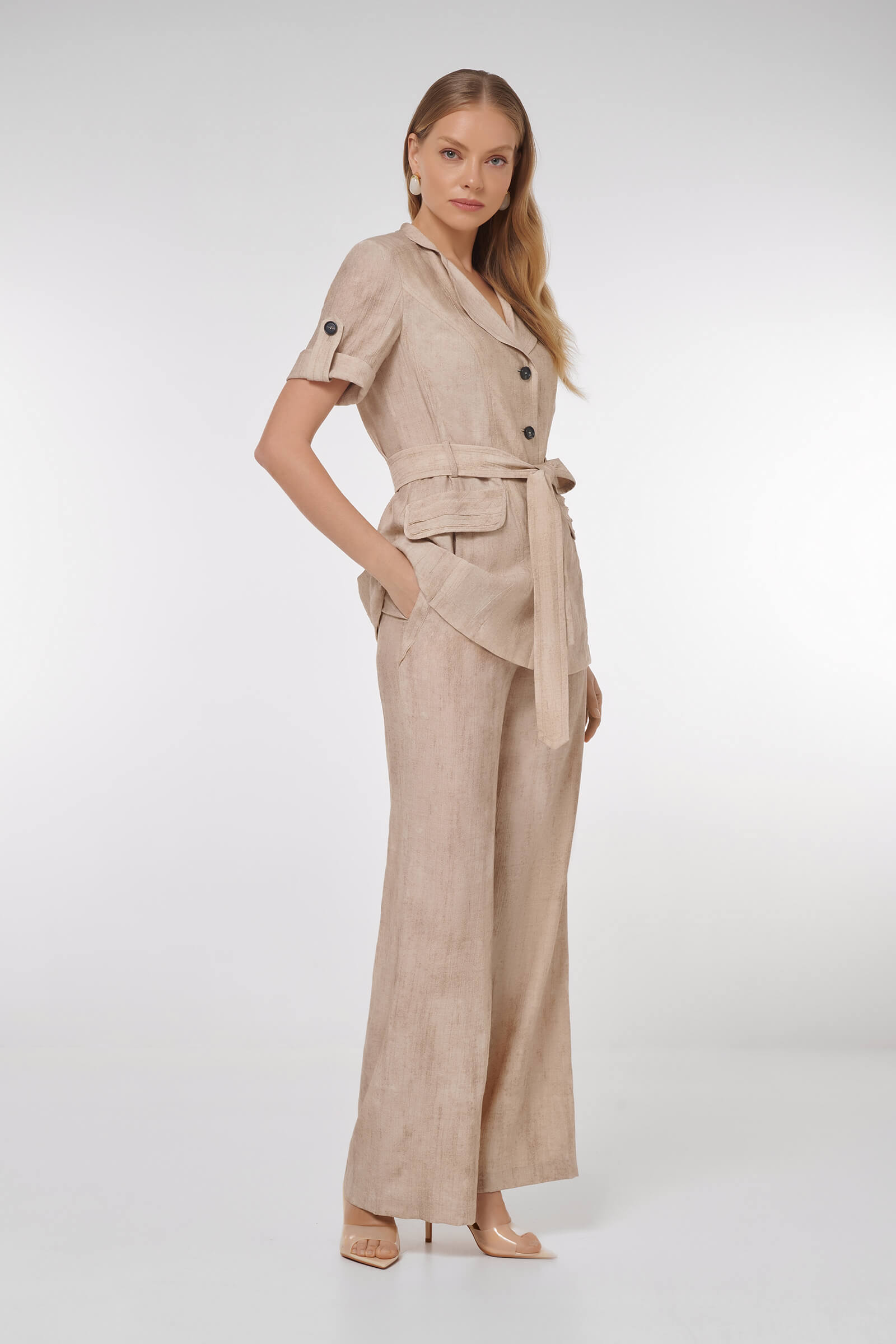 Широкие брюки с эффектом потертости Бренд Caterina Leman