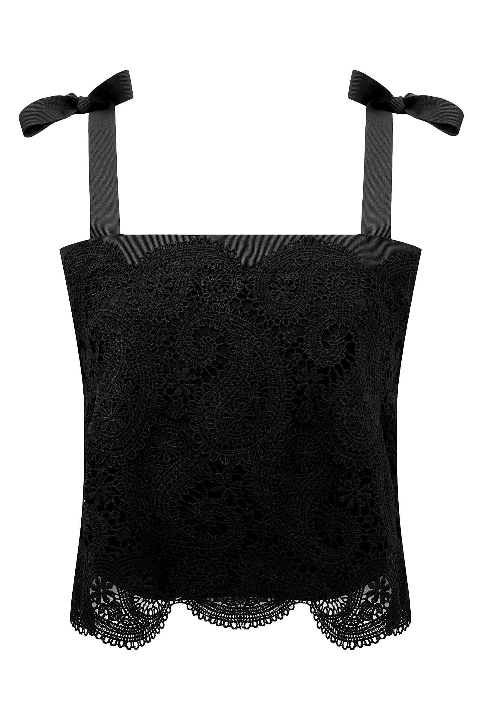 Хлопковый ажурный топ на завязках Бренд Milva Mi