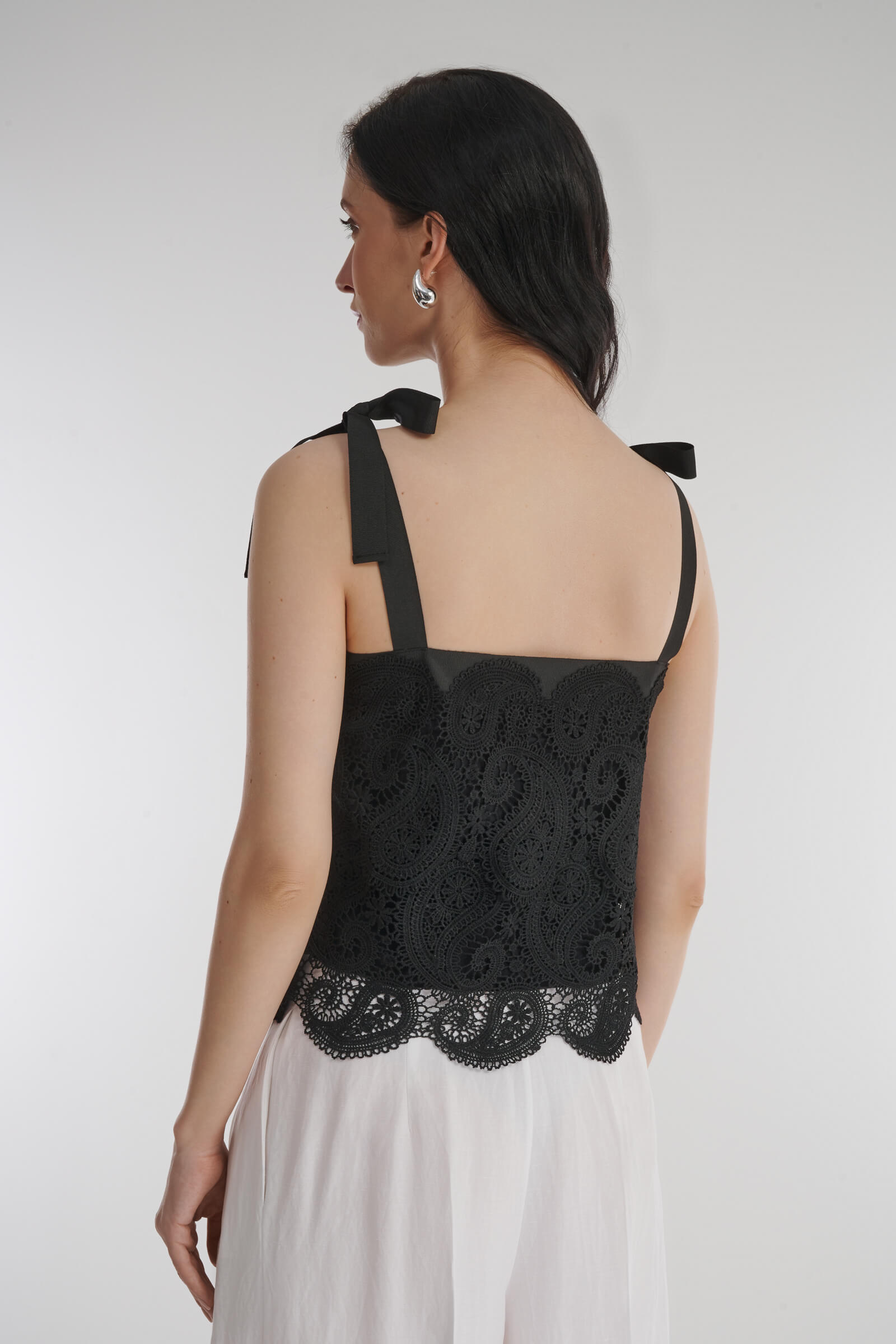 Хлопковый ажурный топ на завязках Бренд Milva Mi