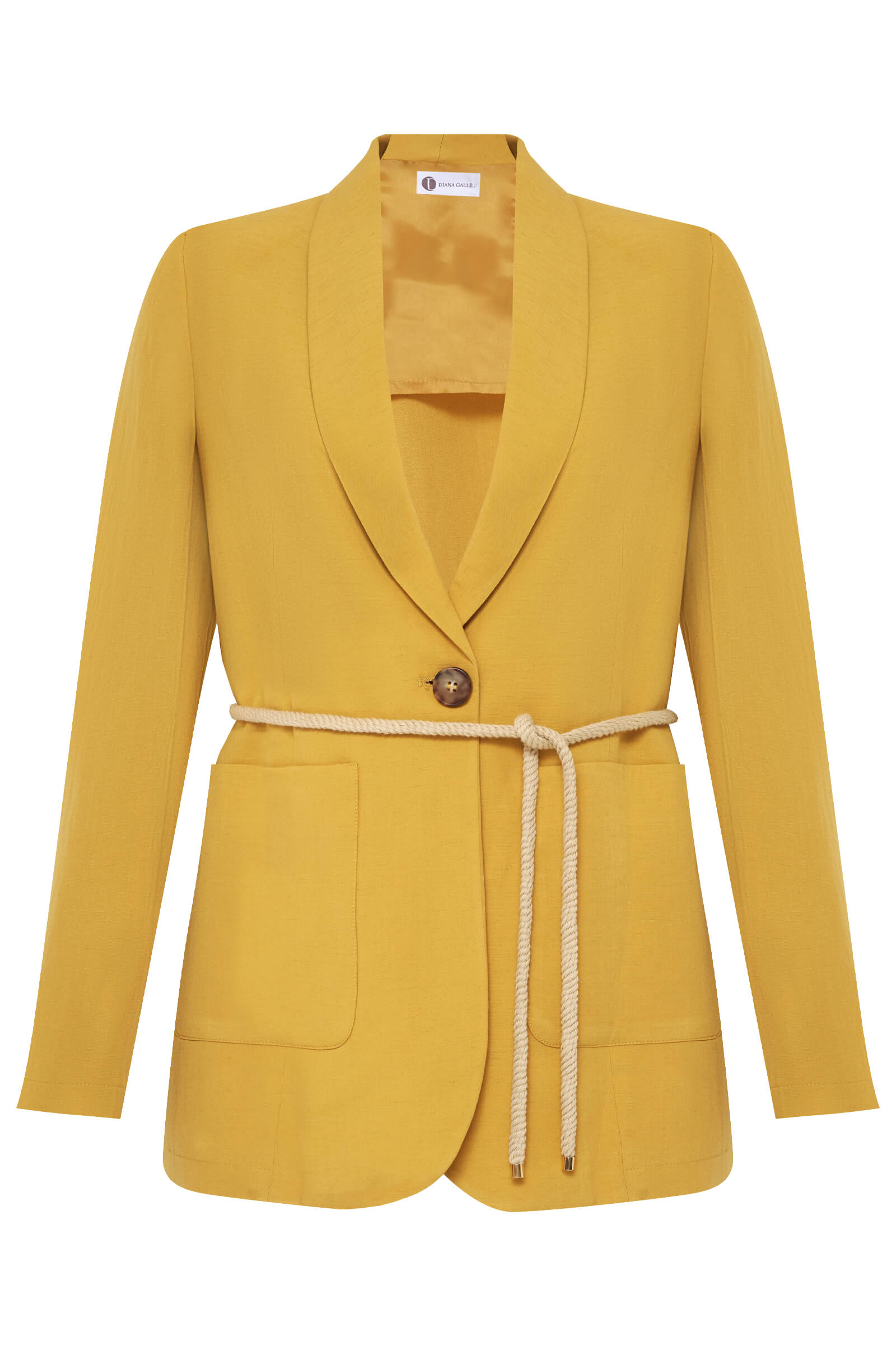 Однобортный пиджак прямого кроя с поясом Бренд Diana Gallesi
