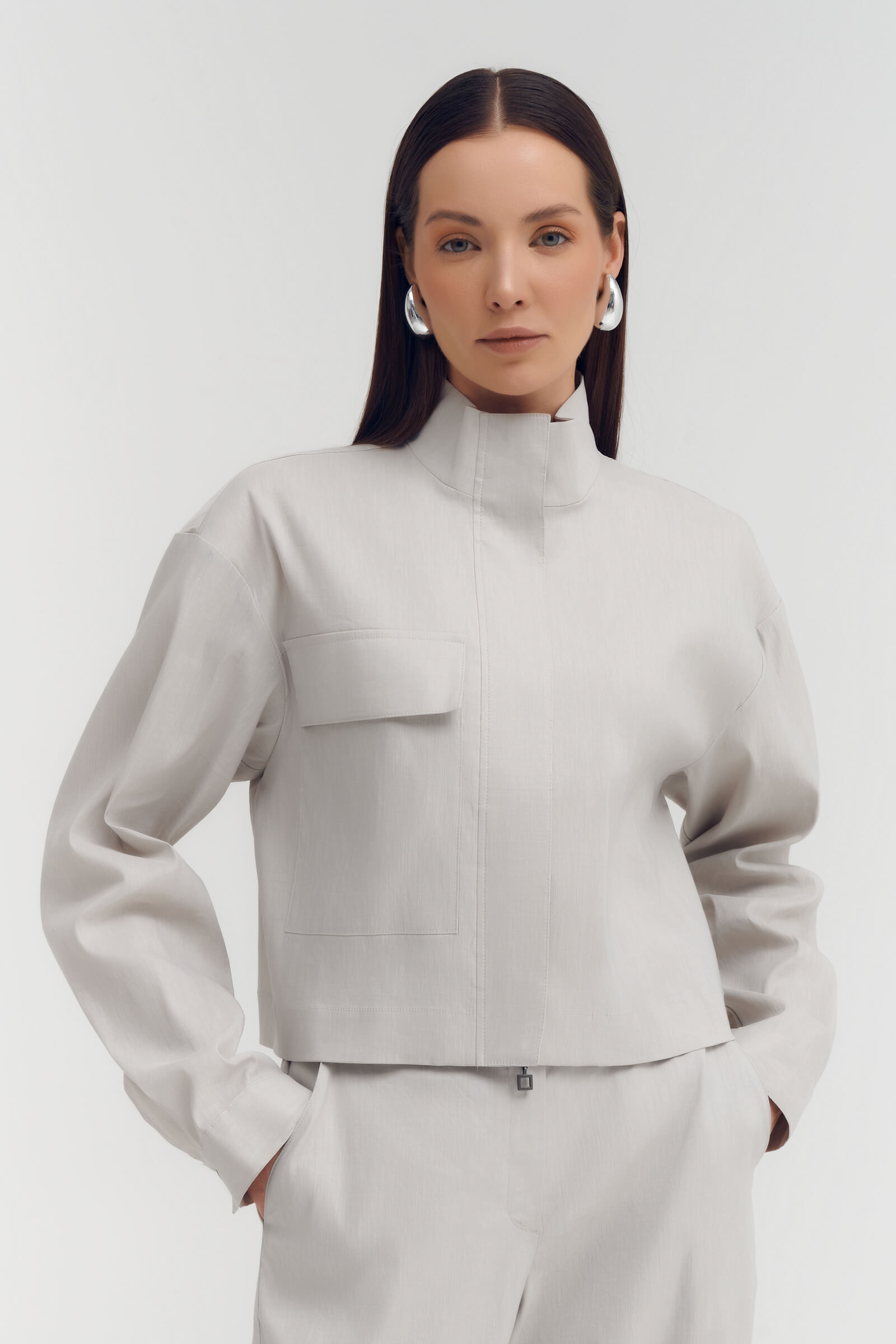 Укороченный жакет на молнии Бренд Sarah Pacini