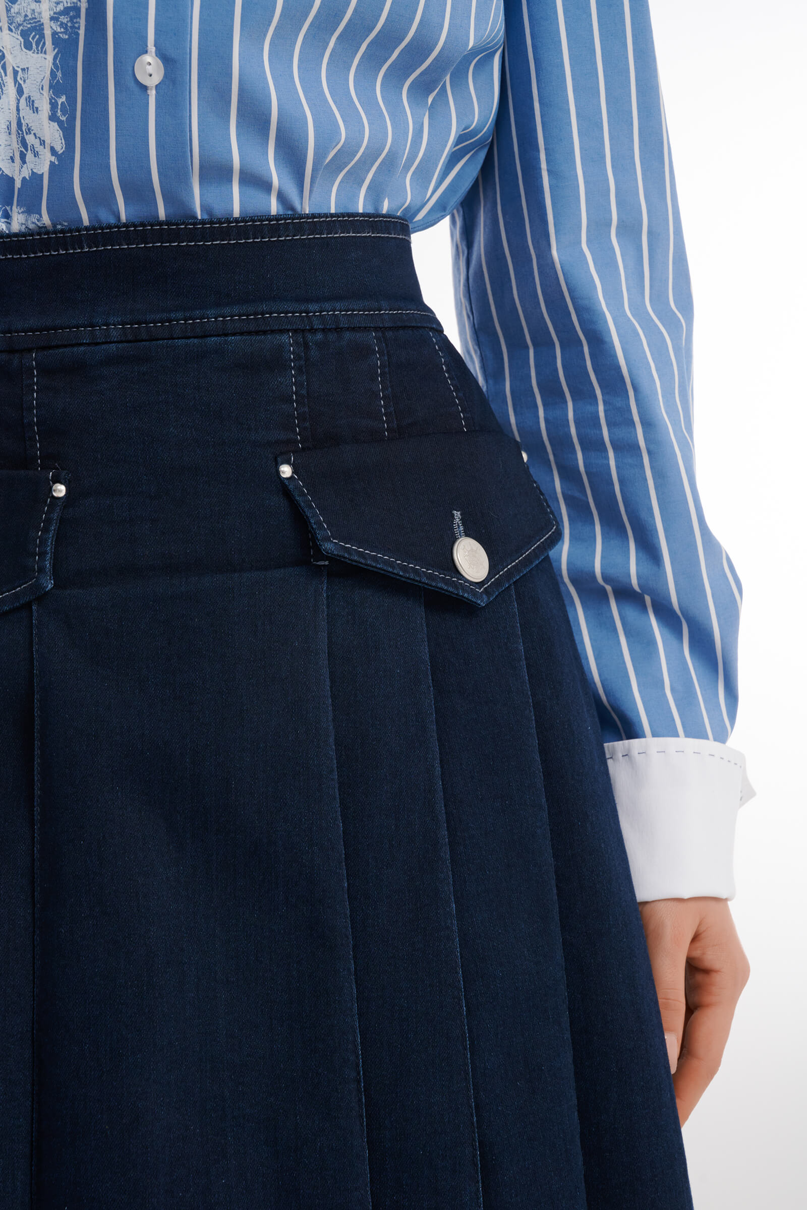 Рубашка в полоску с кружевом Бренд Caterina Leman