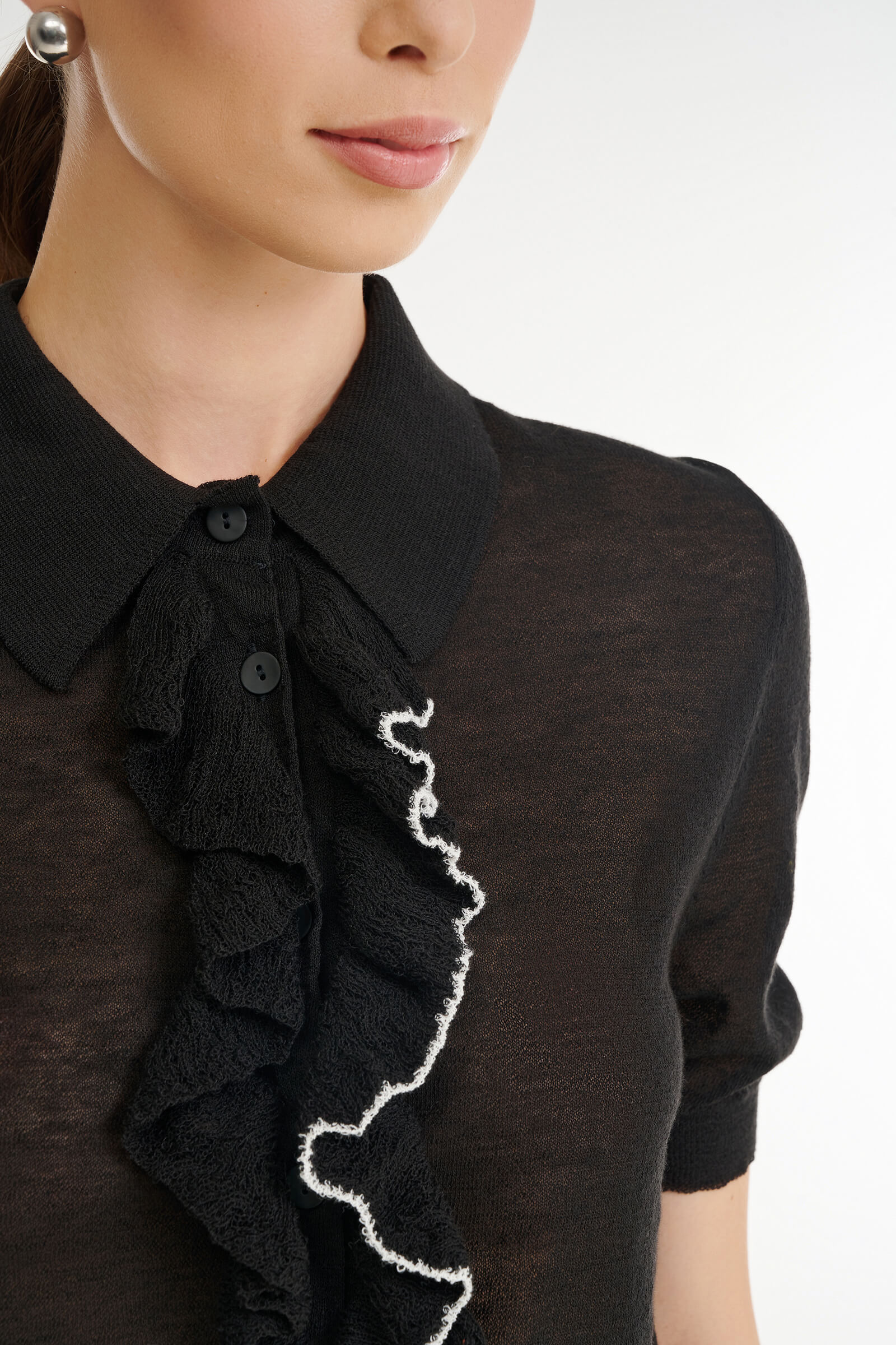 Джемпер-поло с драпировками Бренд Sarah Pacini