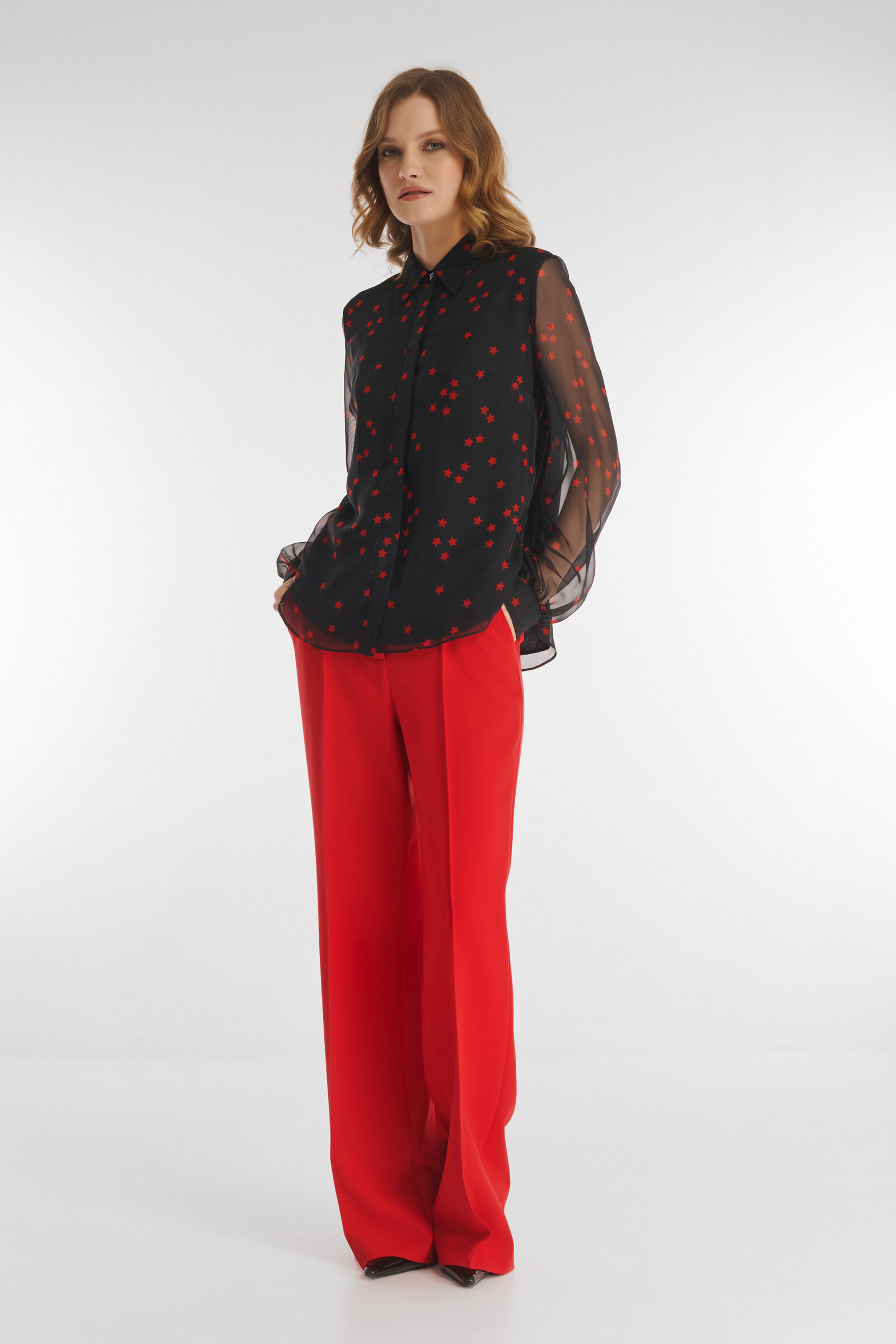 Рубашка из поливискозы с принтом Бренд Caterina Leman