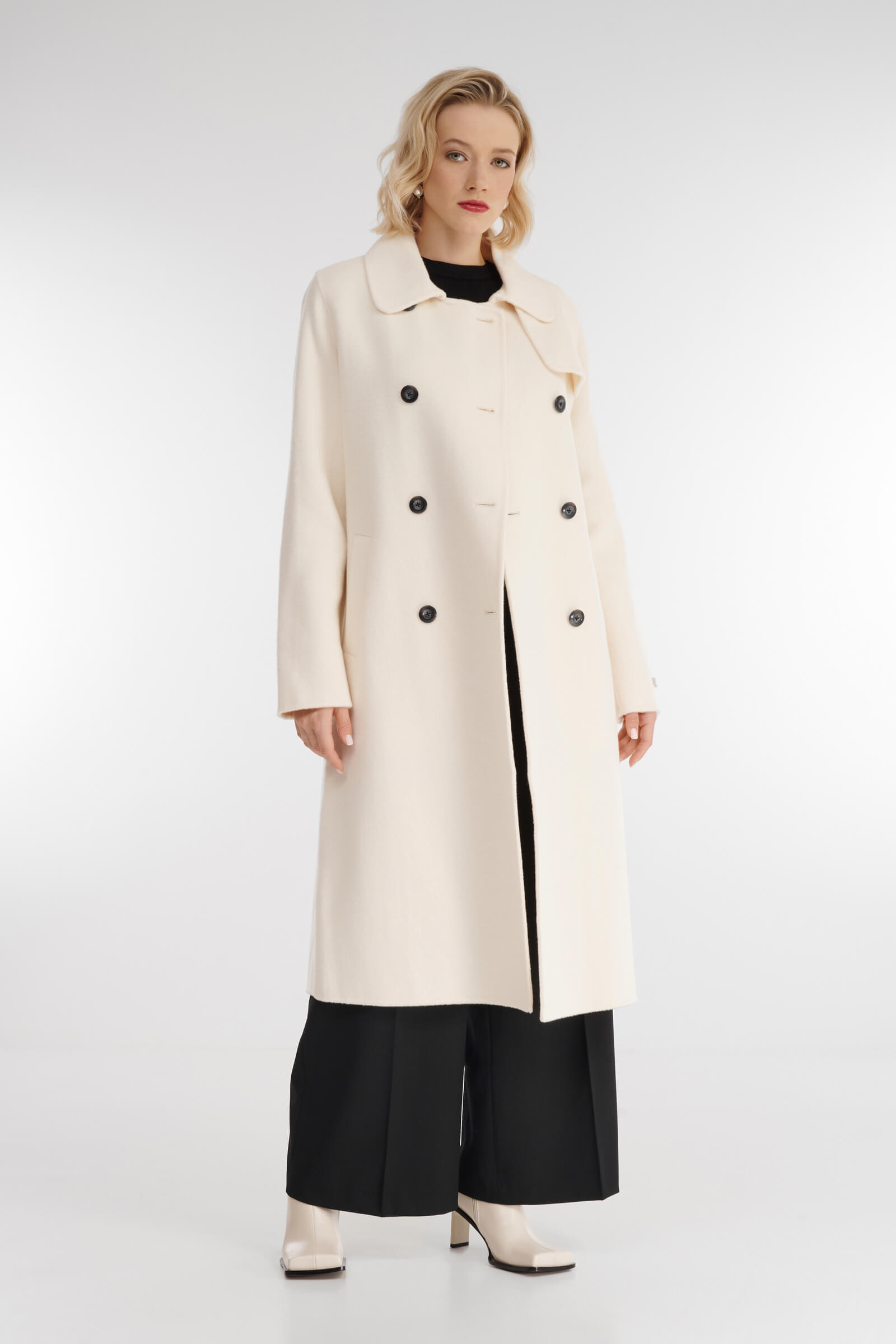 Двубортное пальто длины миди Бренд Diana Gallesi