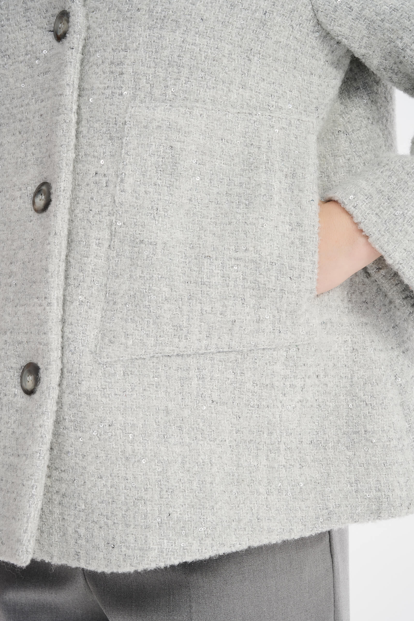 Короткое шерстяное пальто на пуговицах Бренд Diana Gallesi