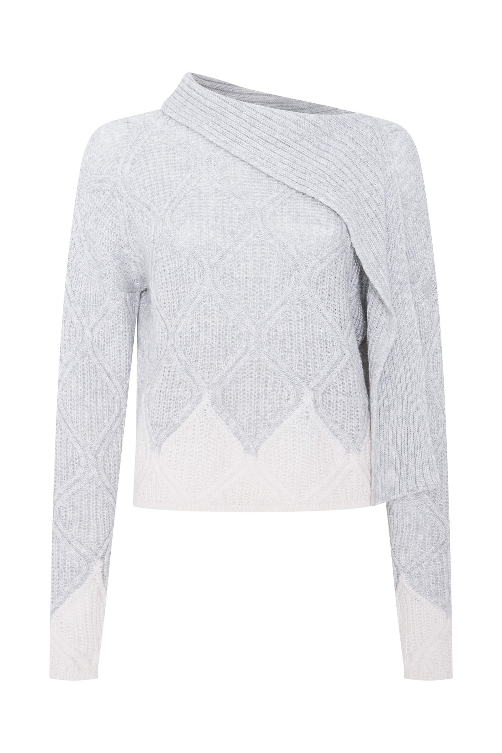 Свитер из шерсти альпаки с воротником-шарфом Бренд Sarah Pacini