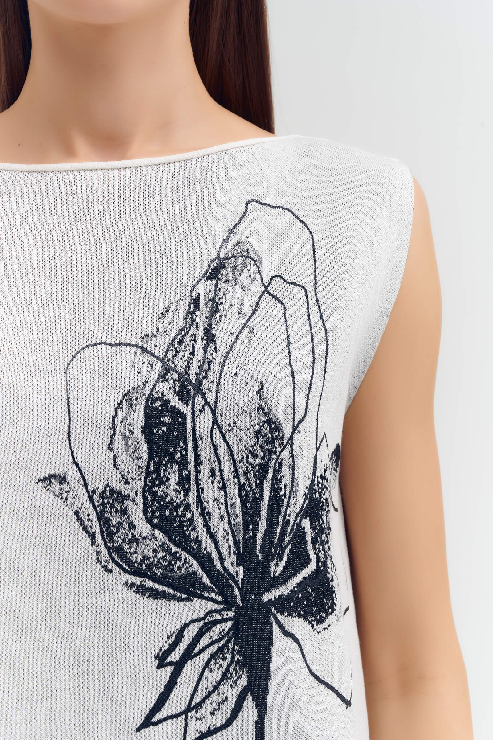 Трикотажный топ с цветочным узором Бренд Sarah Pacini