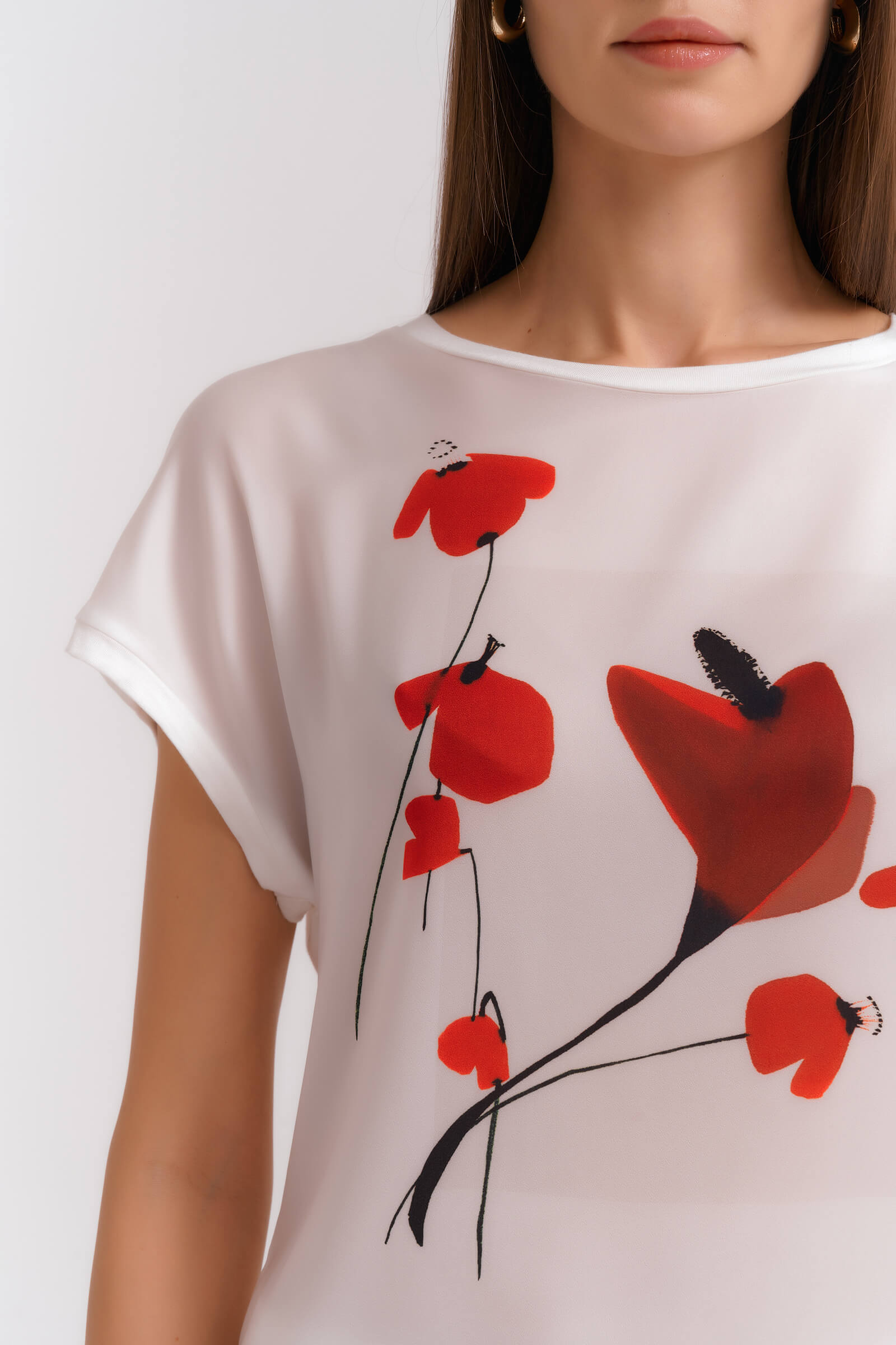 Футболка с цветочным принтом Бренд Diana Gallesi