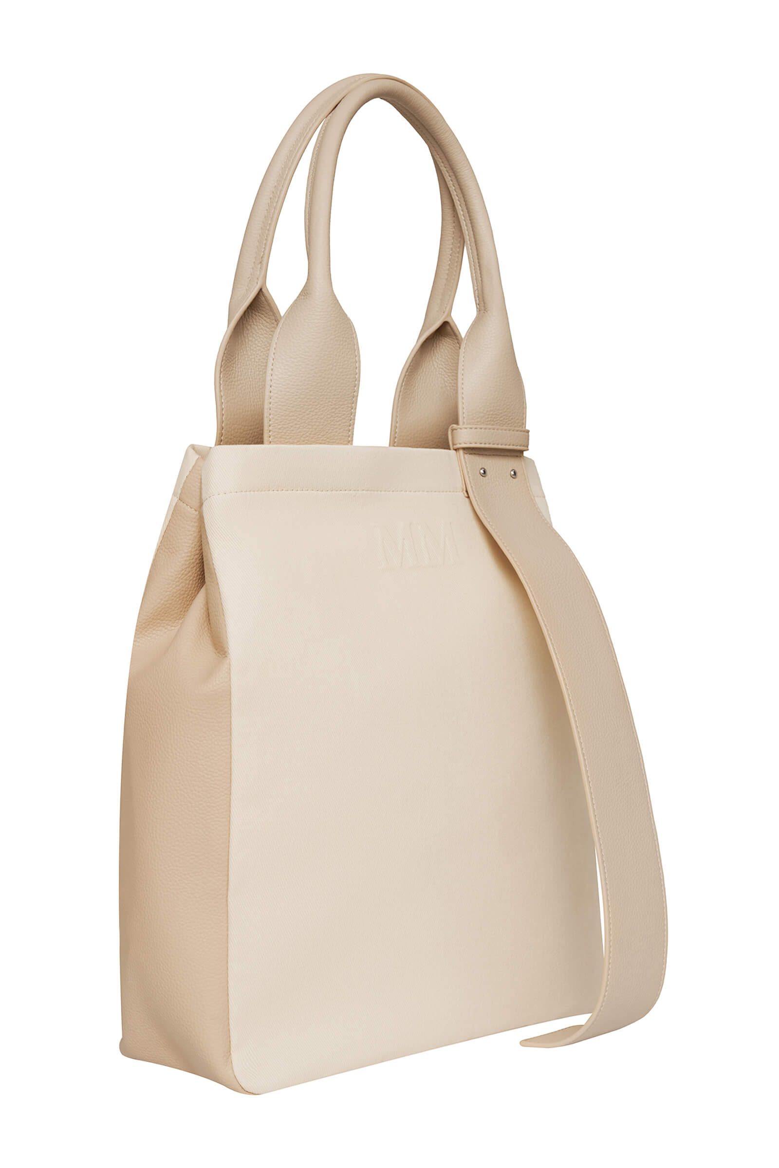 Сумка-шоппер из плотного хлопка с кожаными вставками Бренд MM