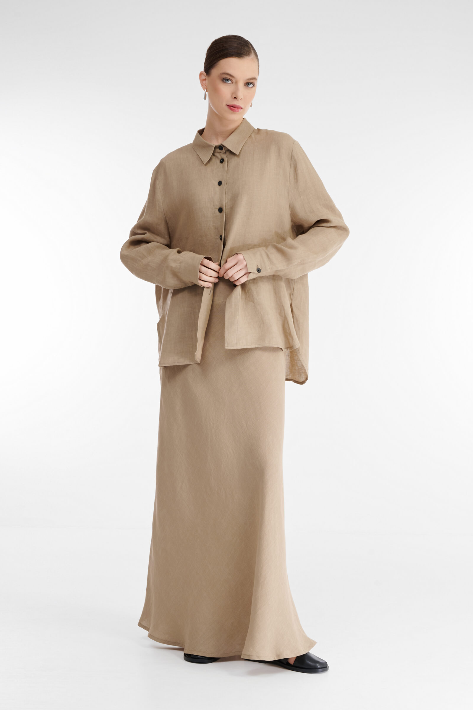 Льняная юбка макси Бренд Sarah Pacini