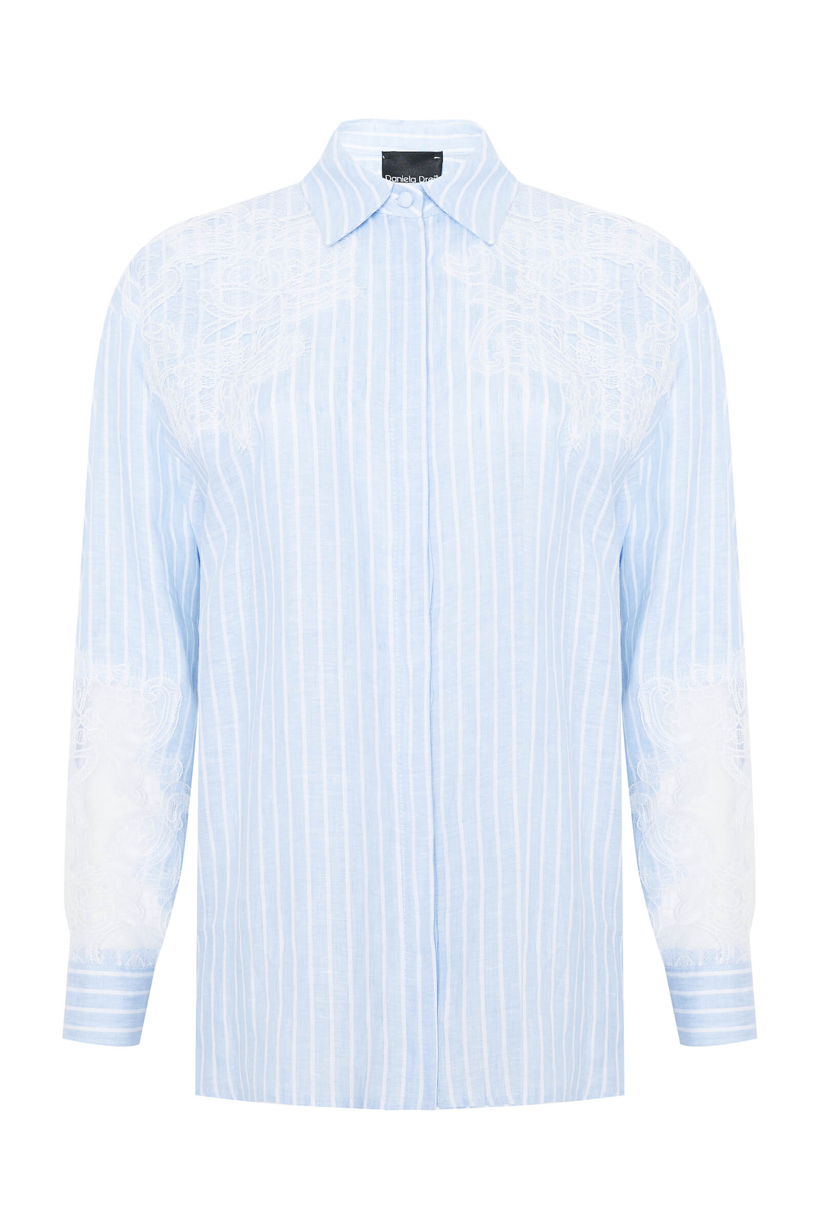 Льняная рубашка с кружевом Бренд Daniela Drei