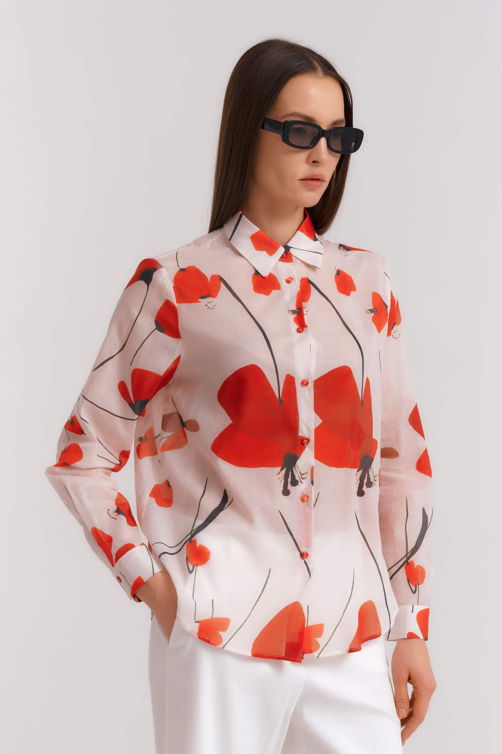 Рубашка с цветочным принтом Бренд Diana Gallesi