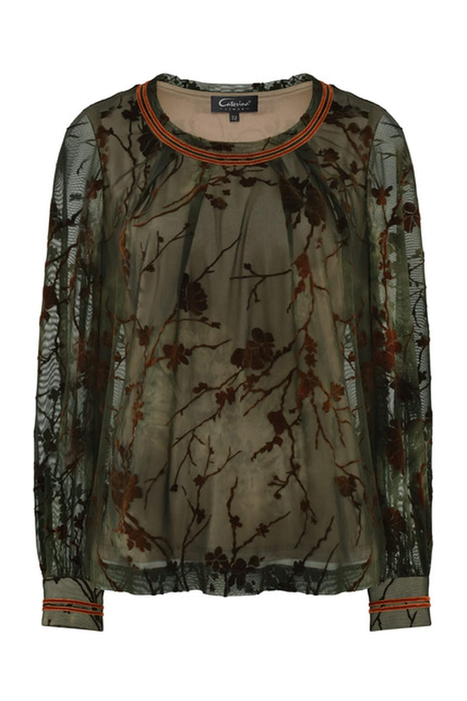 Блузка с бархатным цветочным узором Бренд Caterina Leman