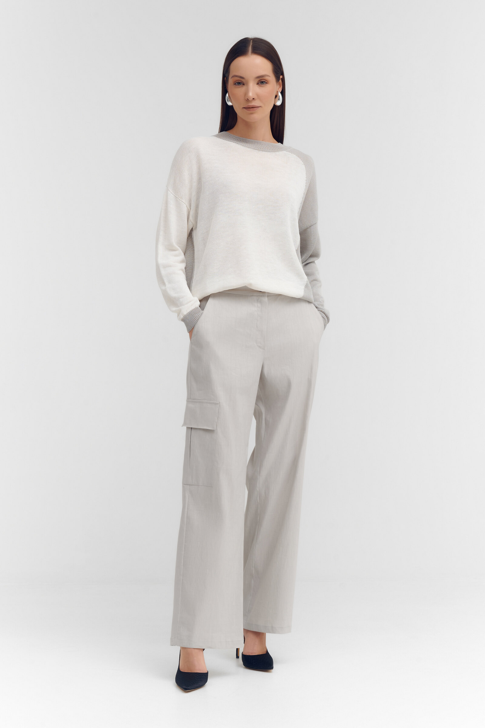 Джемпер с комбинированной расцветкой Бренд Sarah Pacini