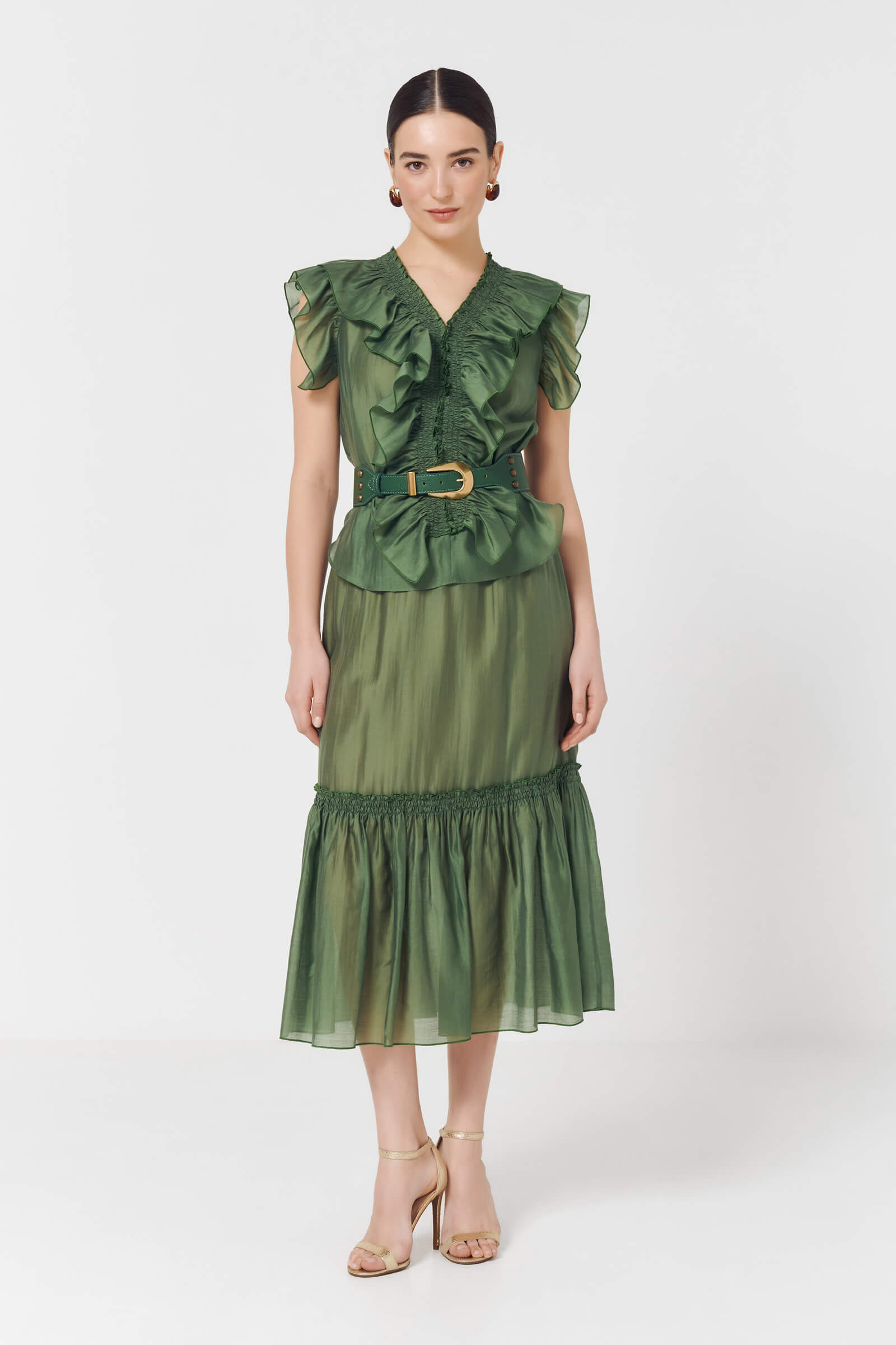 Топ с воланами и ремнем Бренд Caterina Leman