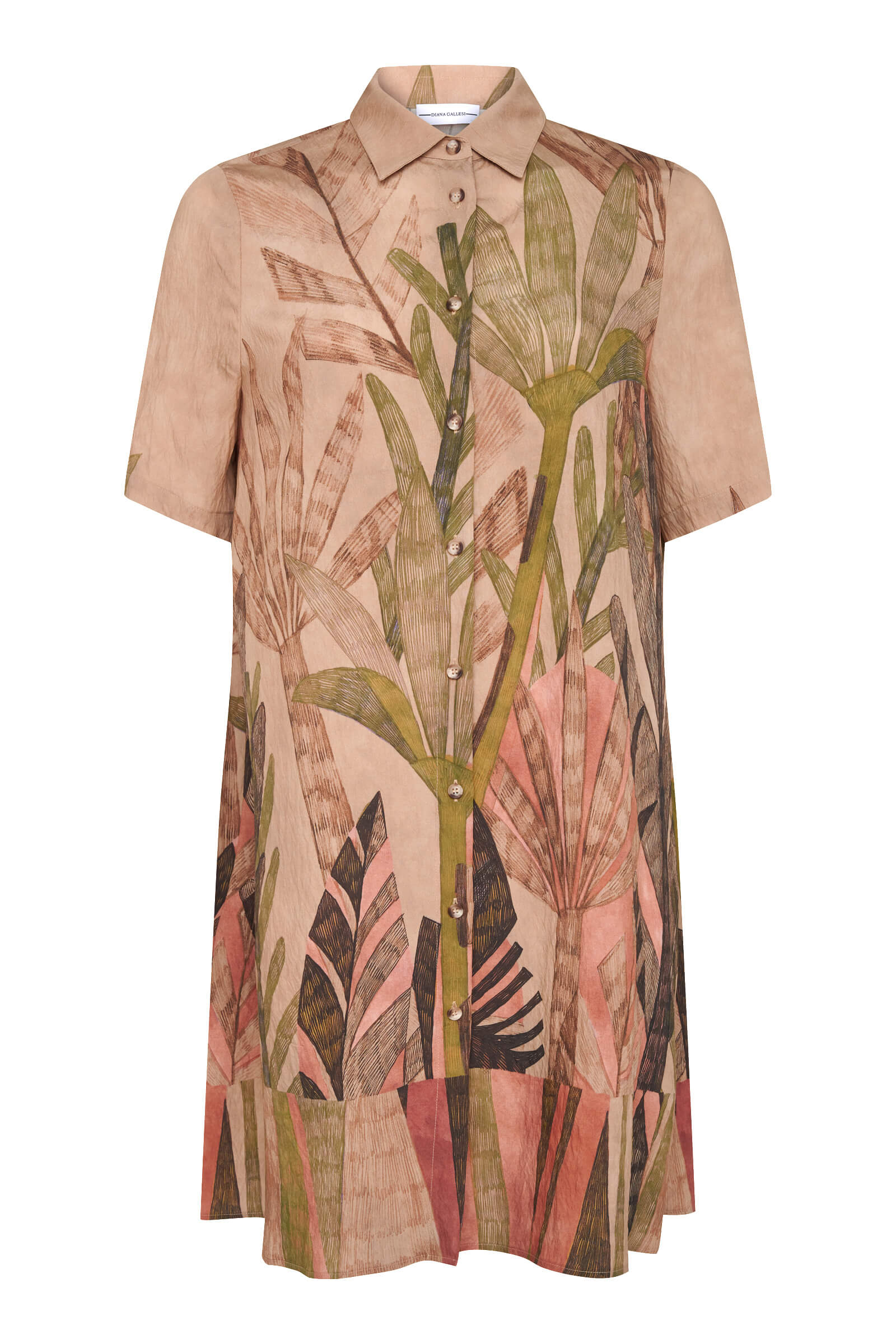 Платье-рубашка с растительным принтом Бренд Diana Gallesi