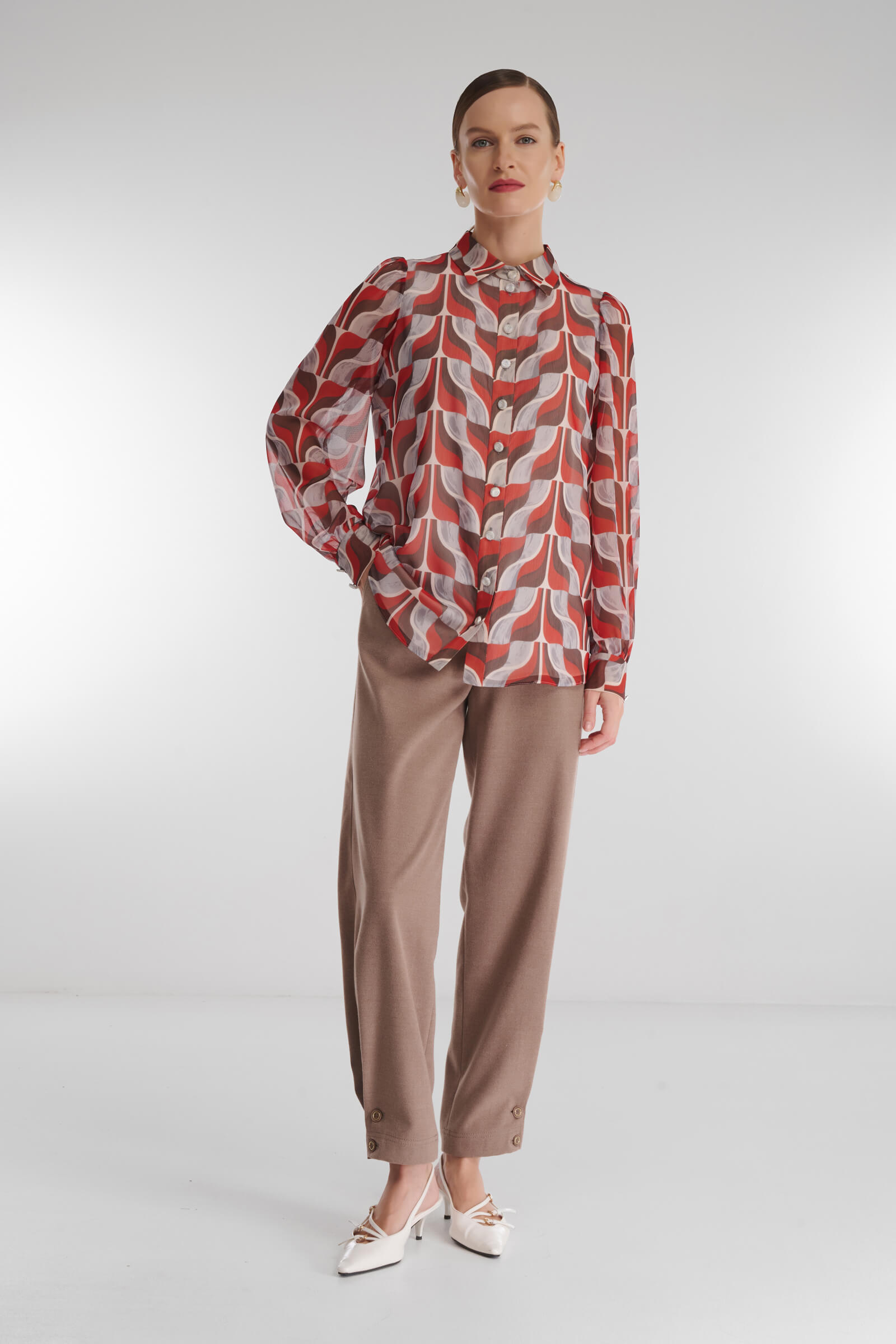 Рубашка с абстрактным принтом Бренд Caterina Leman