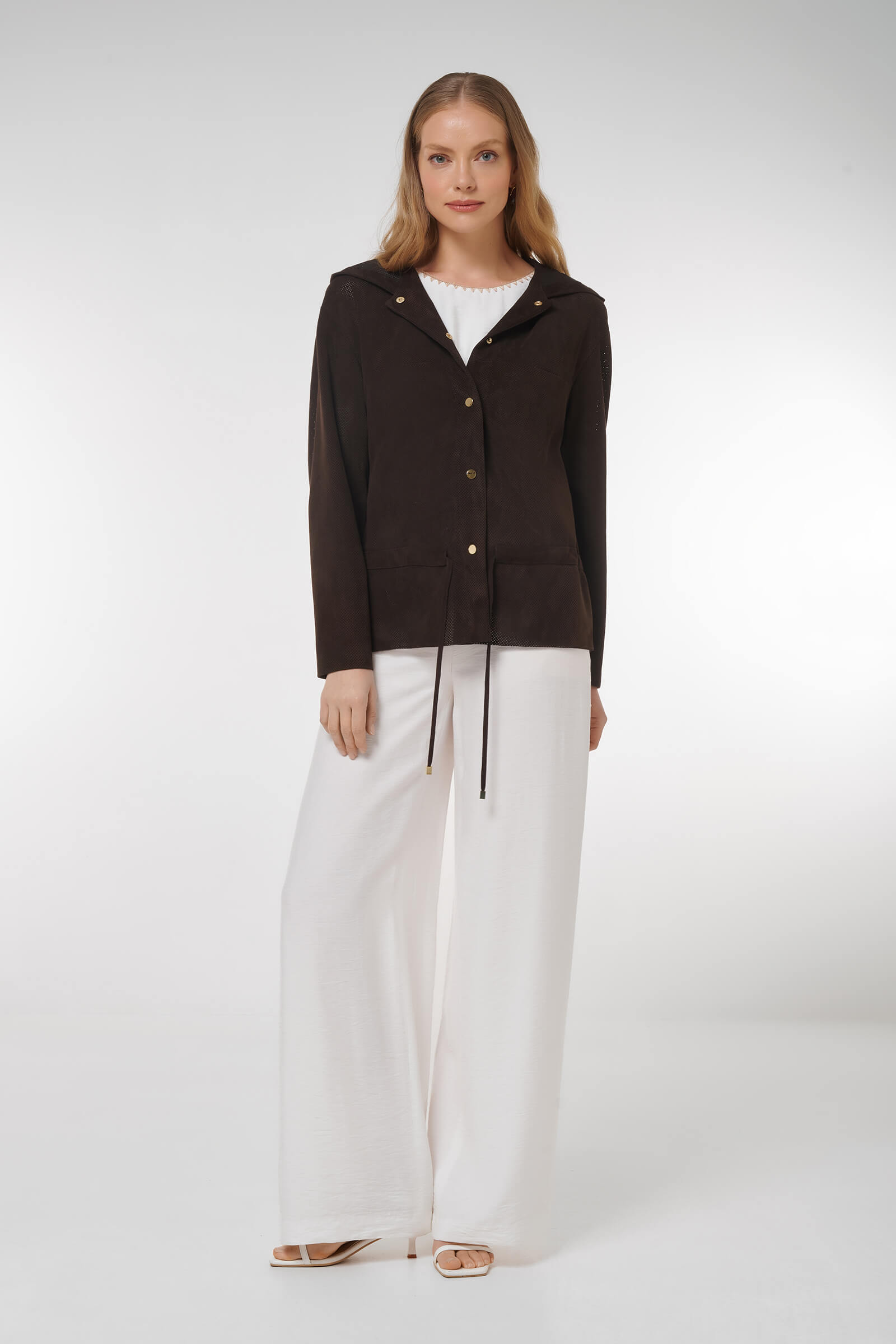 Куртка с перфорацией из натуральной кожи Бренд Caterina Leman