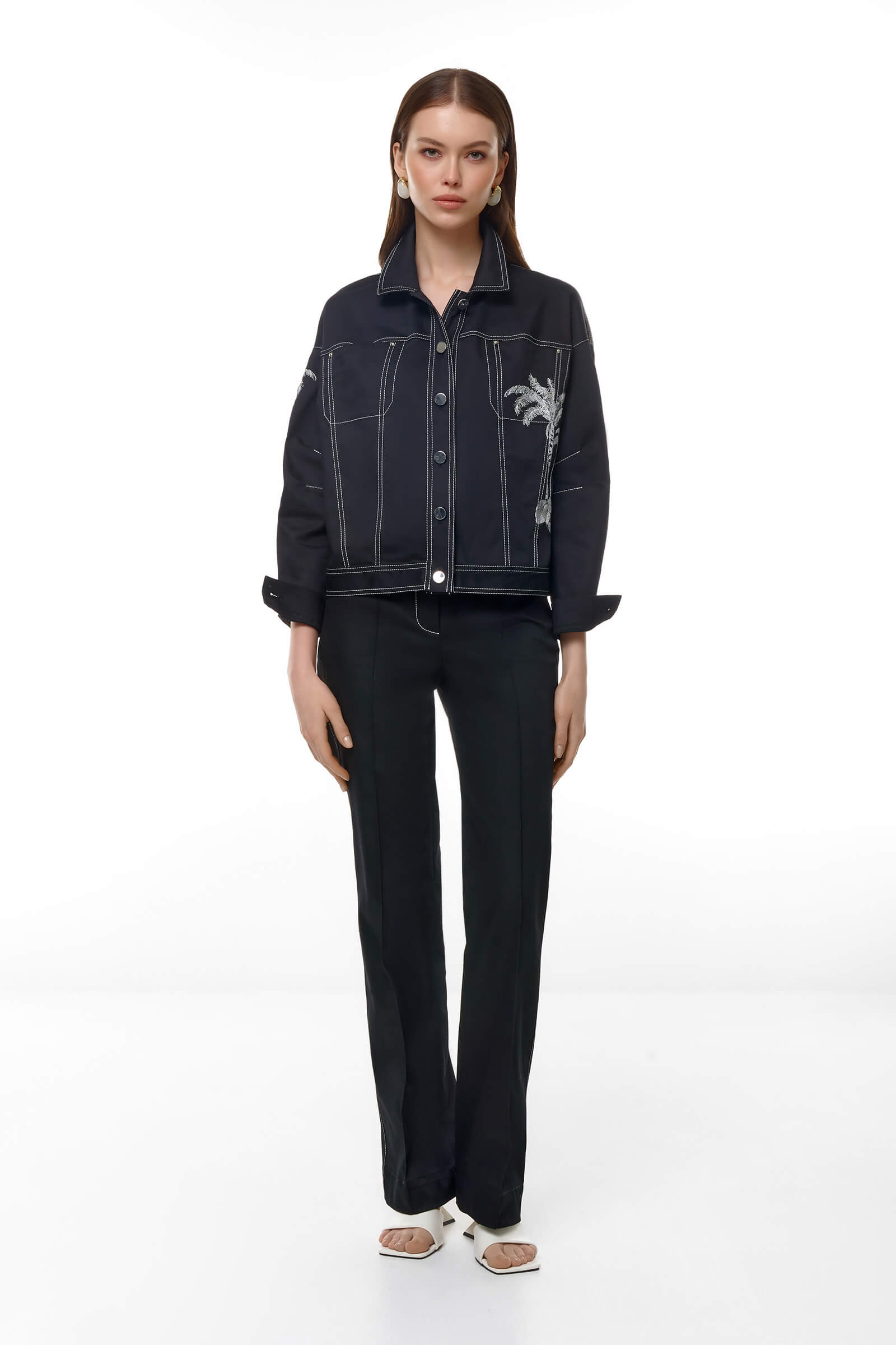 Куртка из денима с контрастной строчкой Бренд Caterina Leman