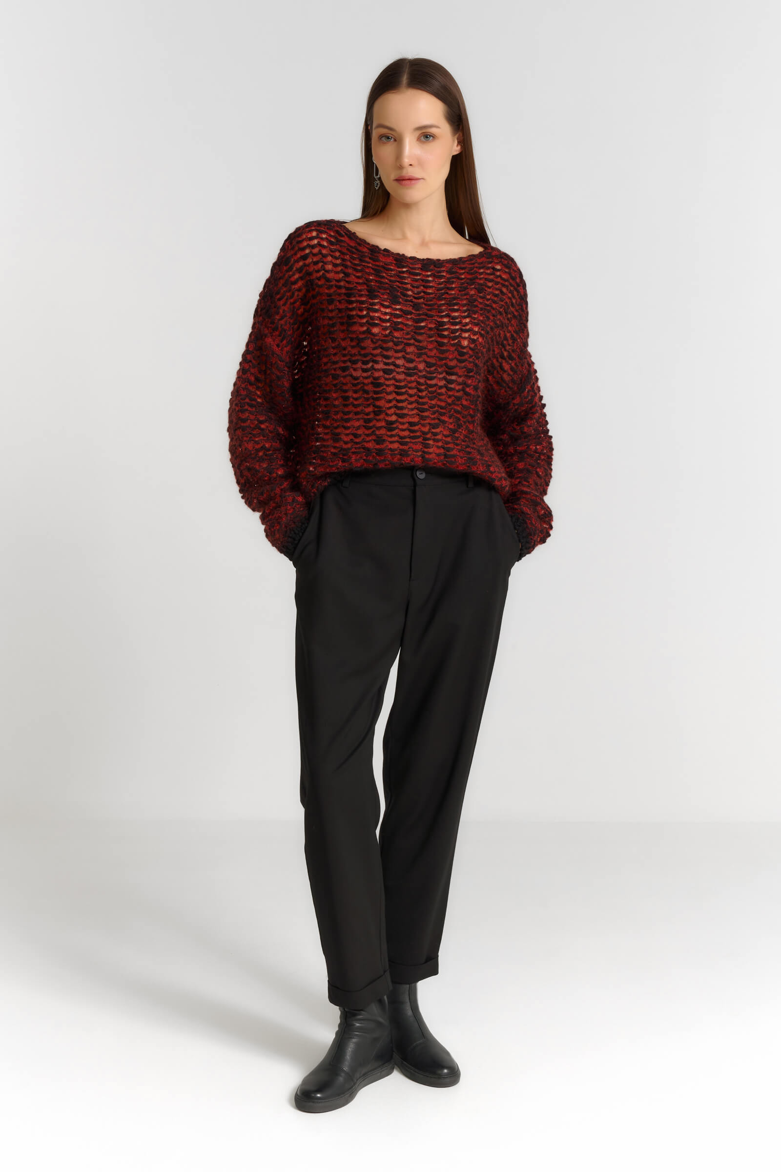 Фактурный джемпер из шерсти и мохера Бренд Sarah Pacini