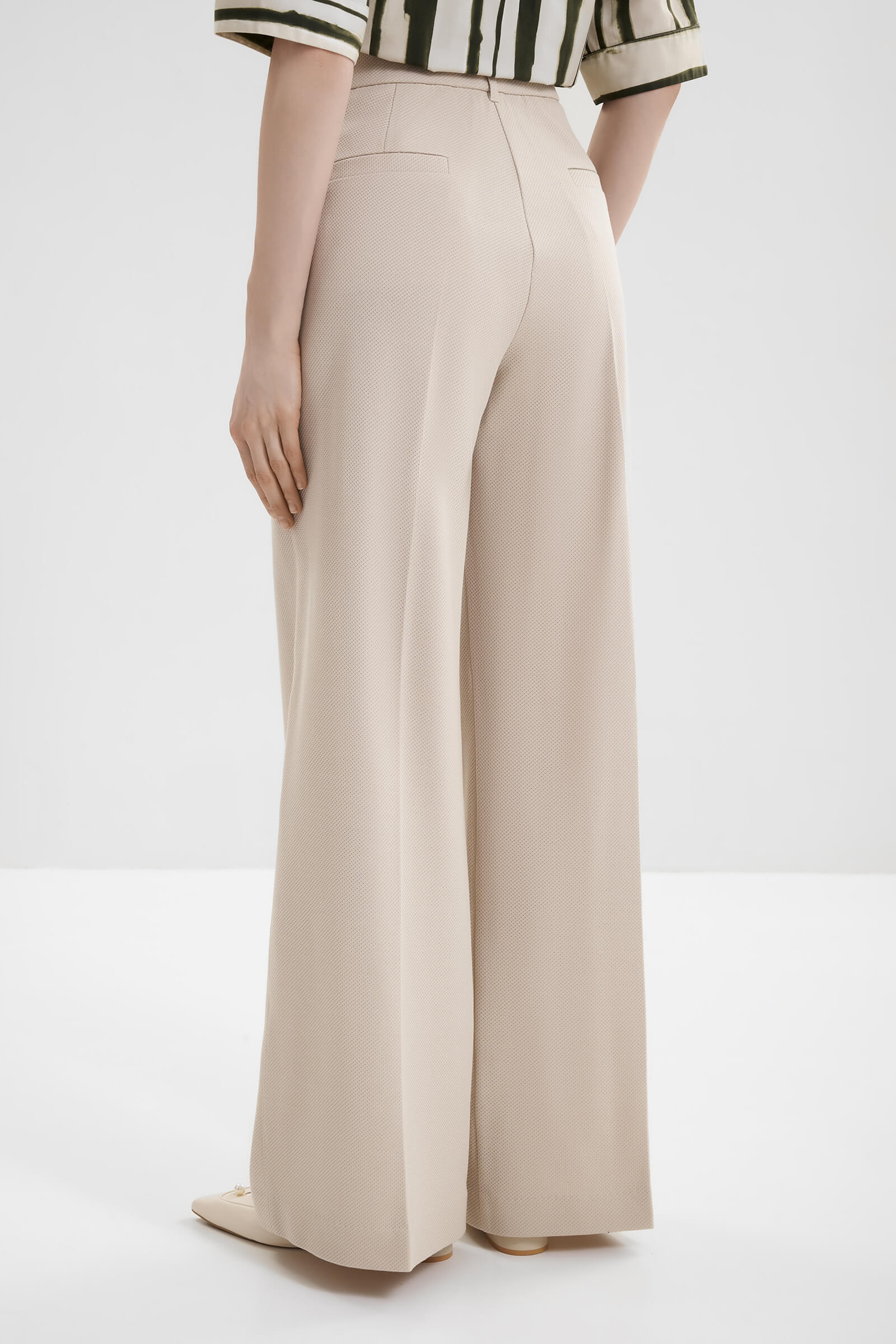 Хлопковые брюки-палаццо со стрелками Бренд MM