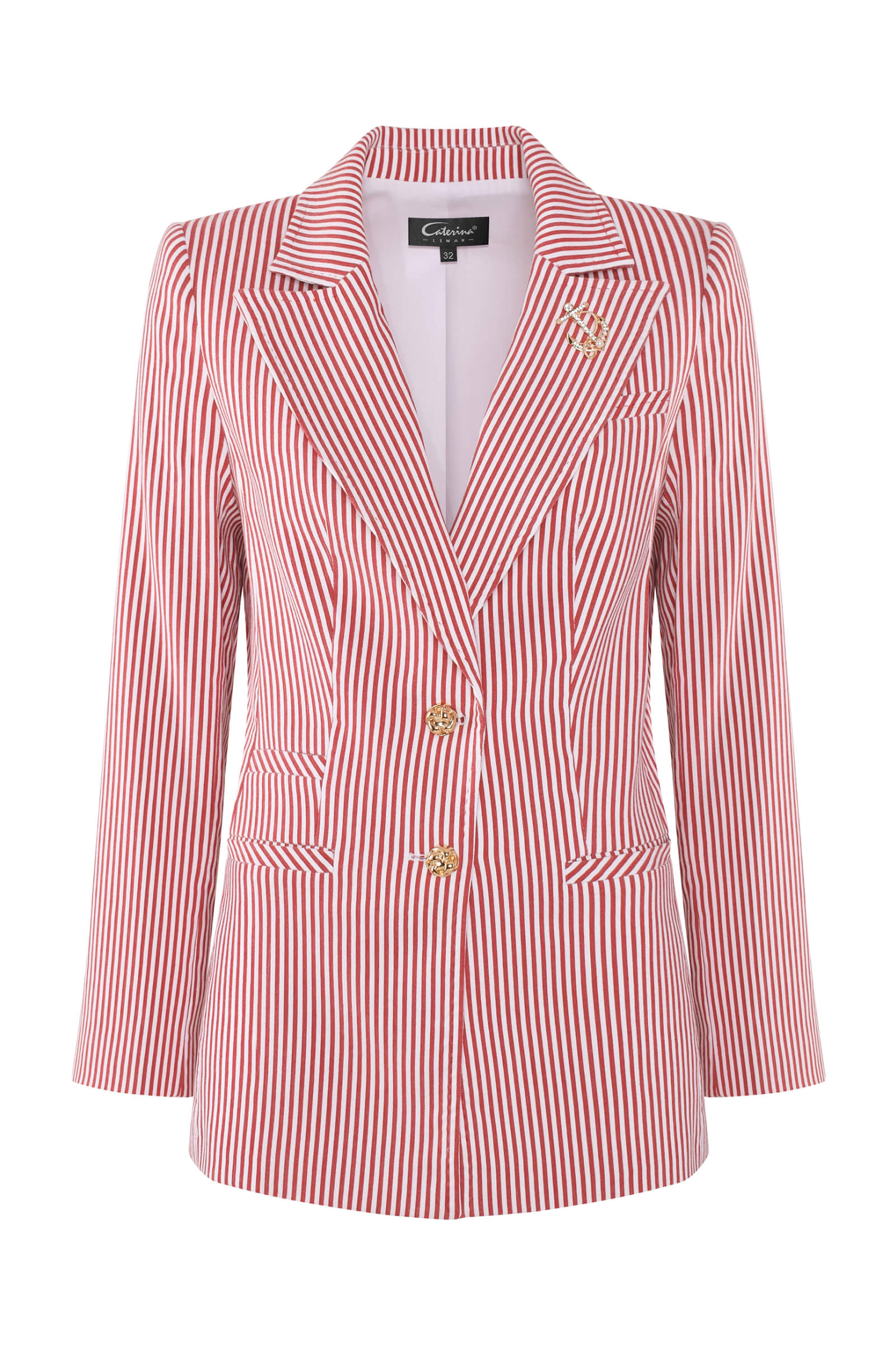 Жакет в полоску с брошью Бренд Caterina Leman