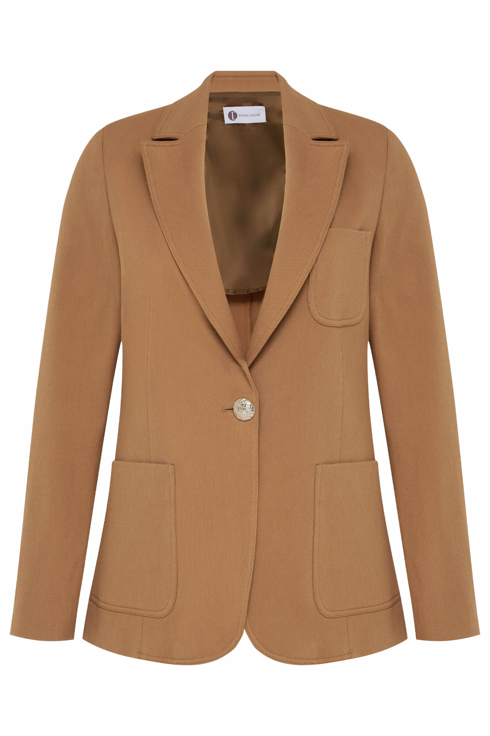 Однобортный пиджак с накладными карманами Бренд Diana Gallesi