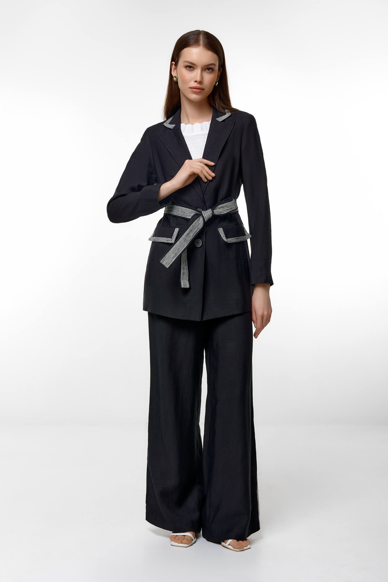 Приталенный жакет с поясом Бренд Caterina Leman