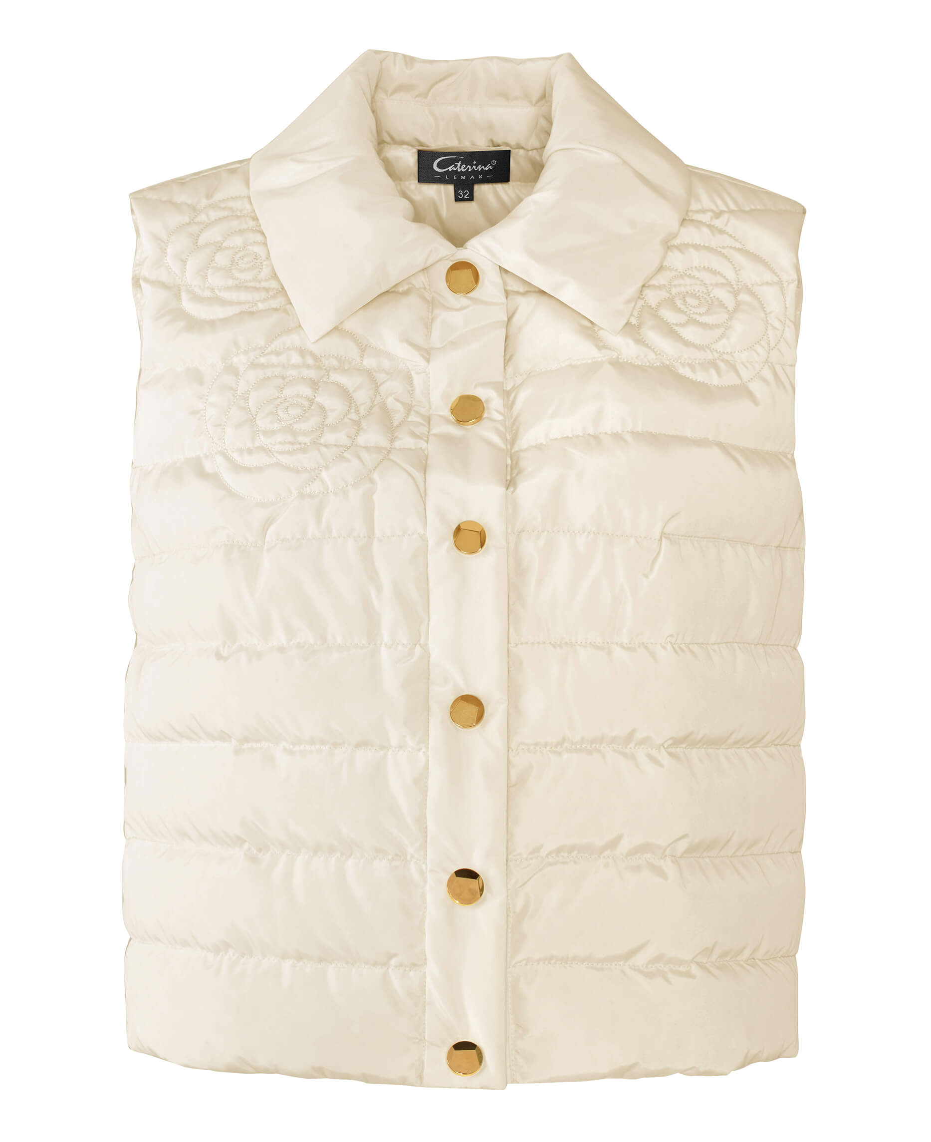 Стеганный жилет с цветочной вышивкой Бренд Caterina Leman