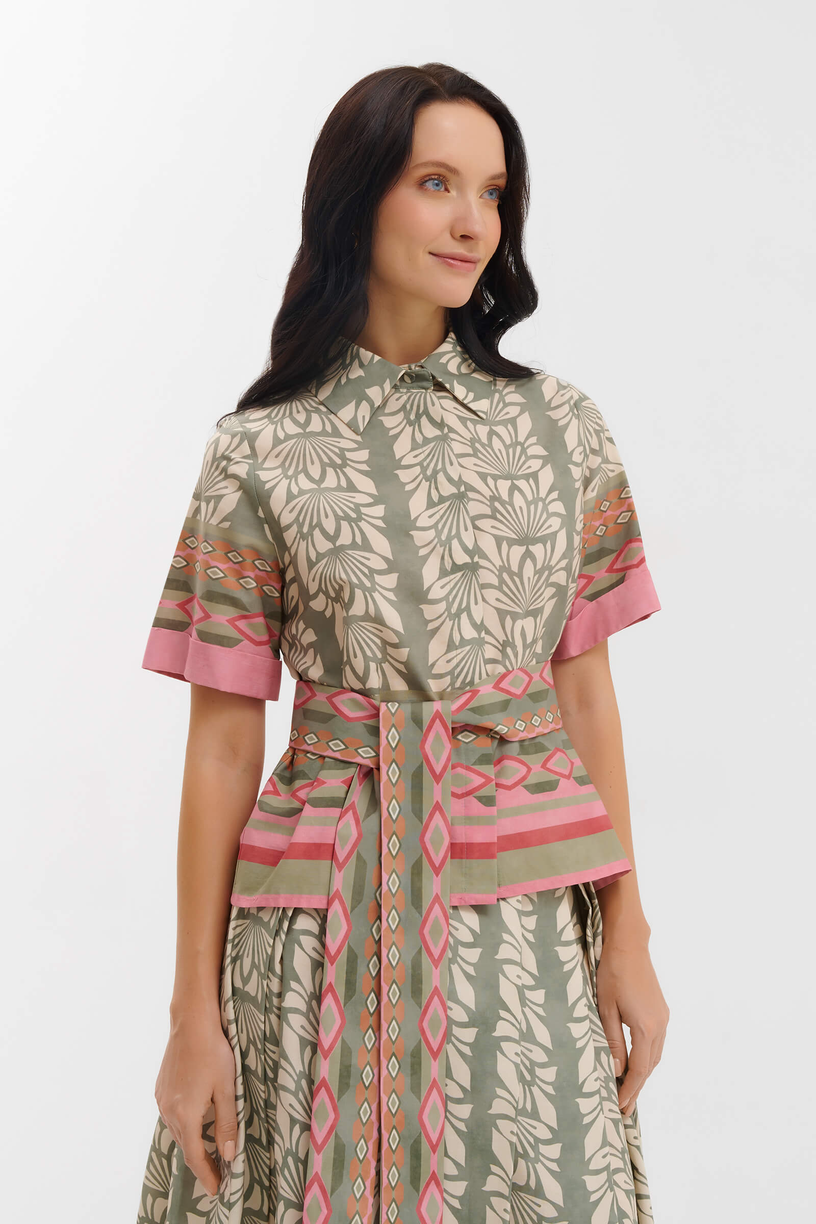 Блузка на пуговицах с узором Бренд Milva Mi